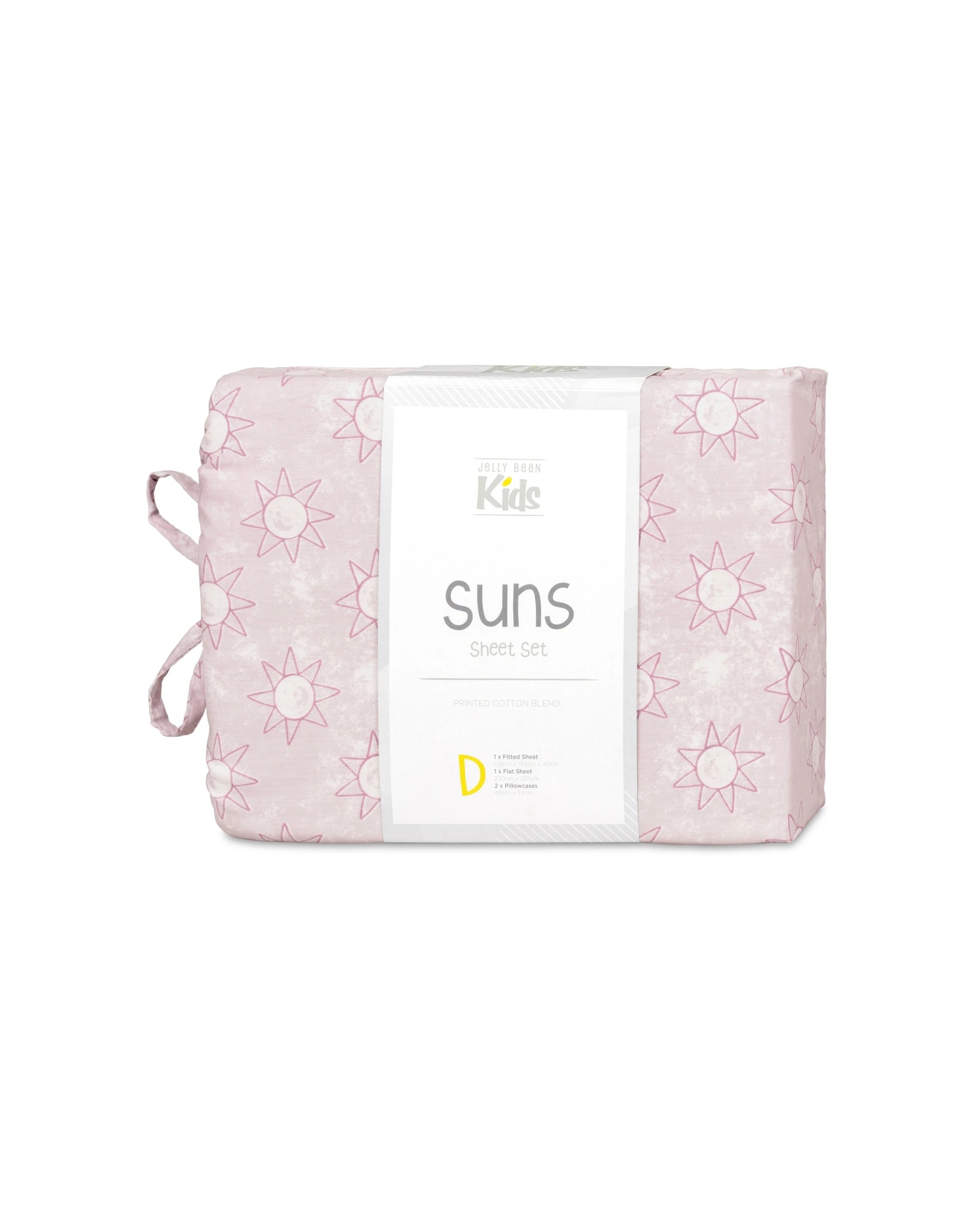 5 Jelly Bean Kids Suns Polyester Cotton Bedding Bed Sheet Set - Single Bed - Pink, 5 of 5