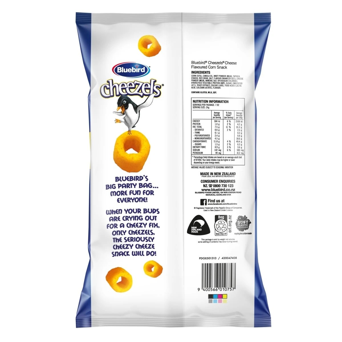 2 Bluebird Cheezels Party Bag 190g, 2 of 2