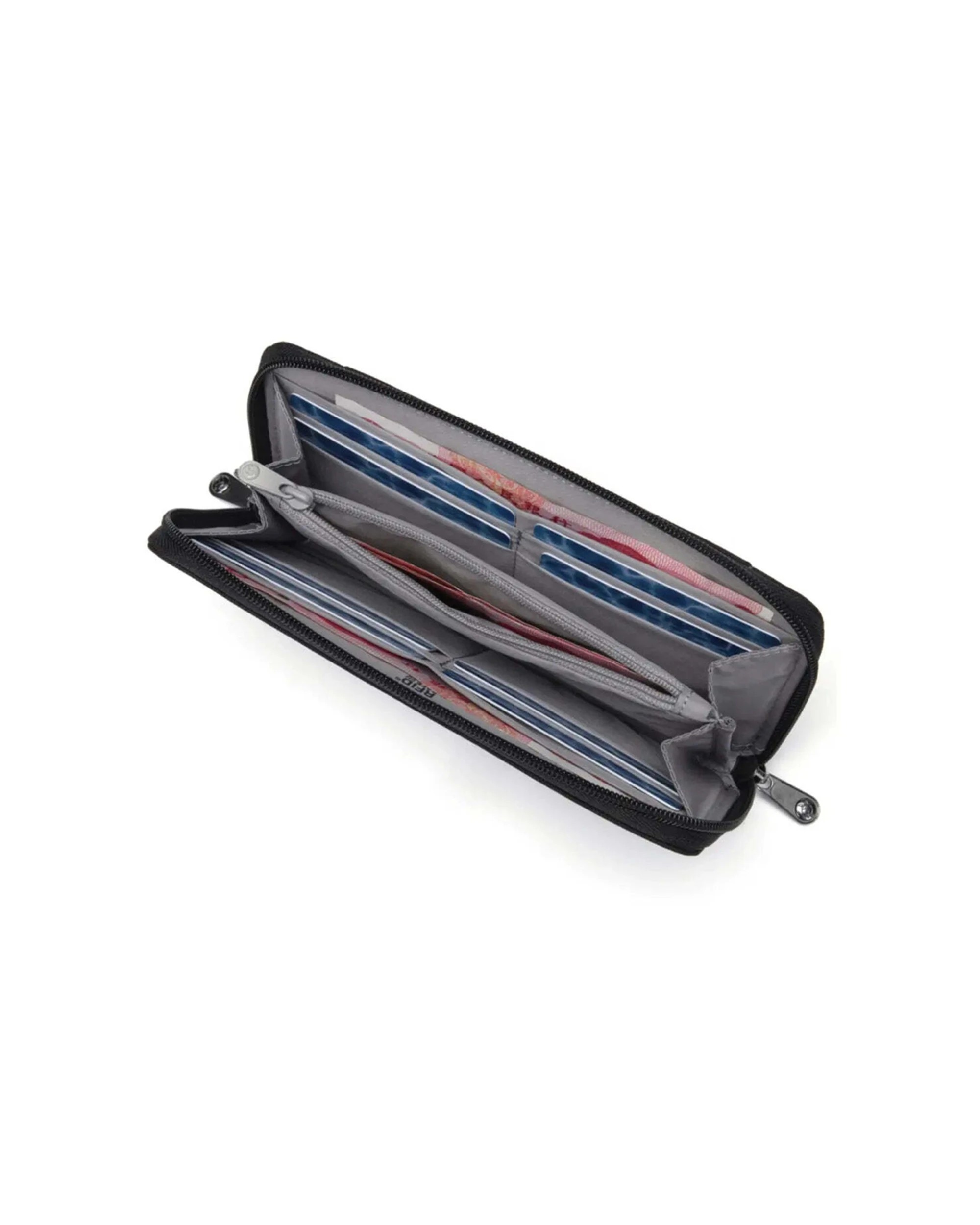 2 Pacsafe RFIDsafe Continental Wallet RFID Blocking Recycled Polyester Jet - Black, 2 of 8