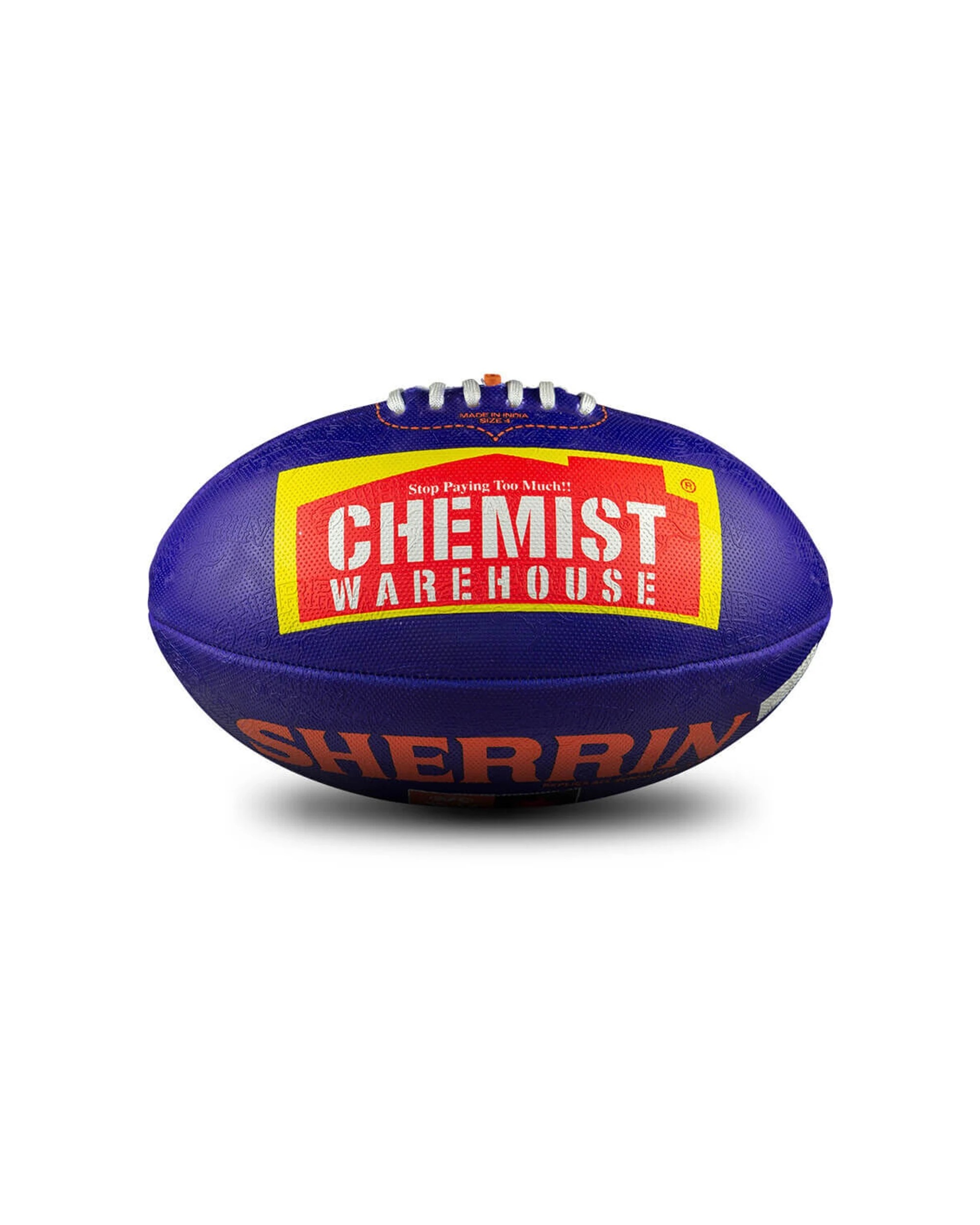 3 Sherrin AFLW Replica All Surface Synthetic Rubber Football Size 4 Textured Grip - Purple, 3 of 4
