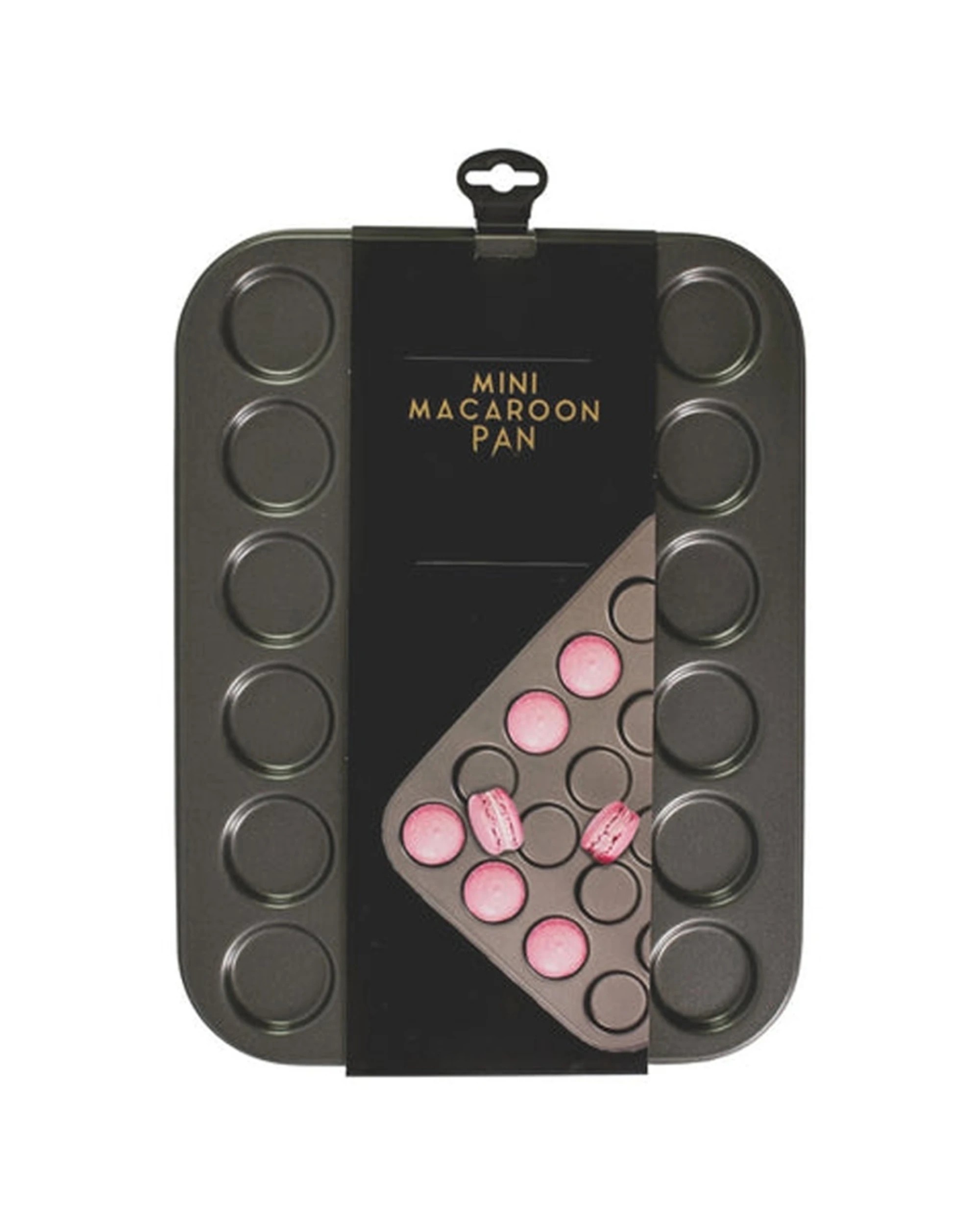 2 Mastercraft High Quality Non-stick 24 Cup Mini Macaron Pan Heavy Base Bakeware - Black, 2 of 3