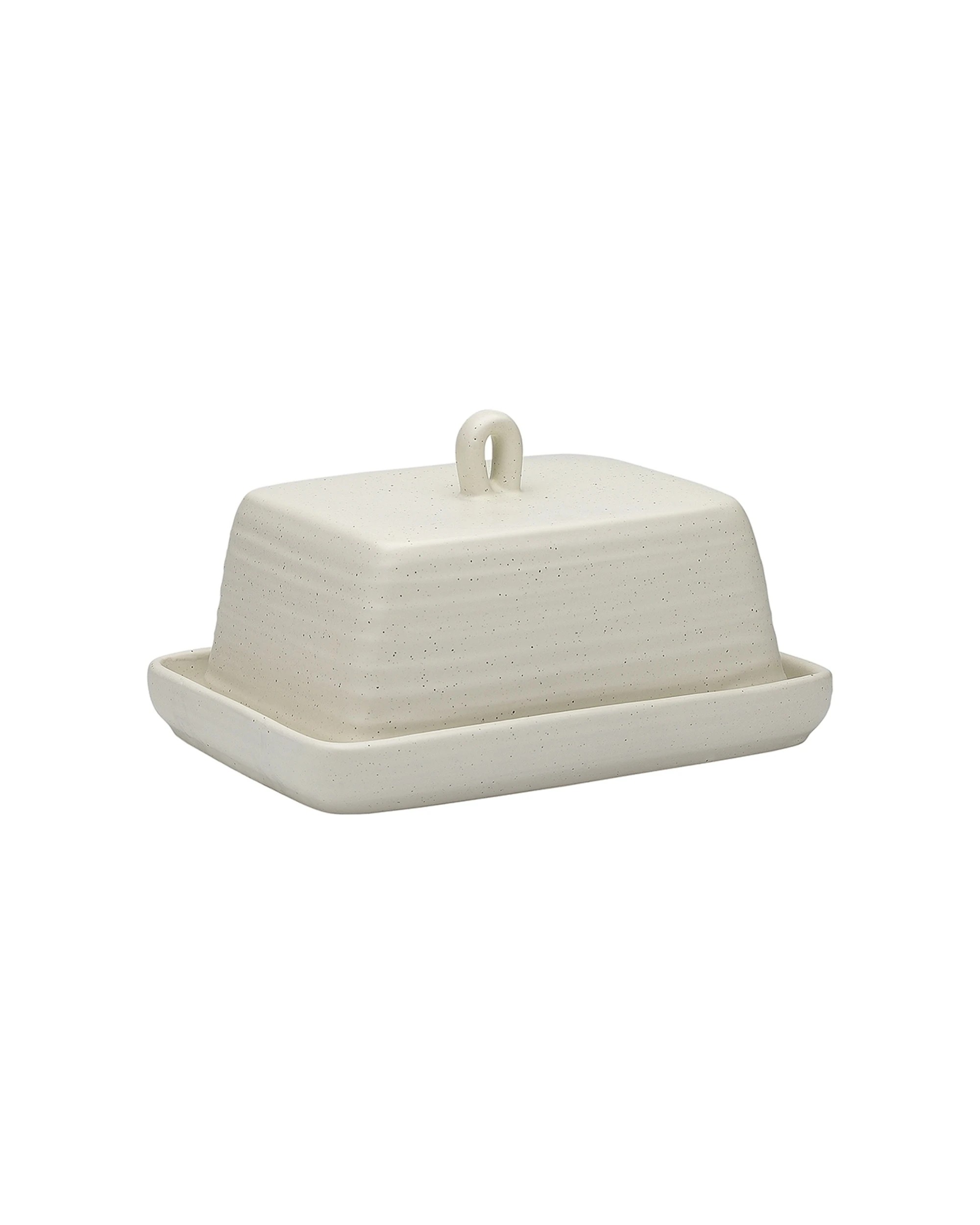 2 Ecology Ottawa Stoneware Butter Dish Tray Calico 17.5cm - Natural, 2 of 5