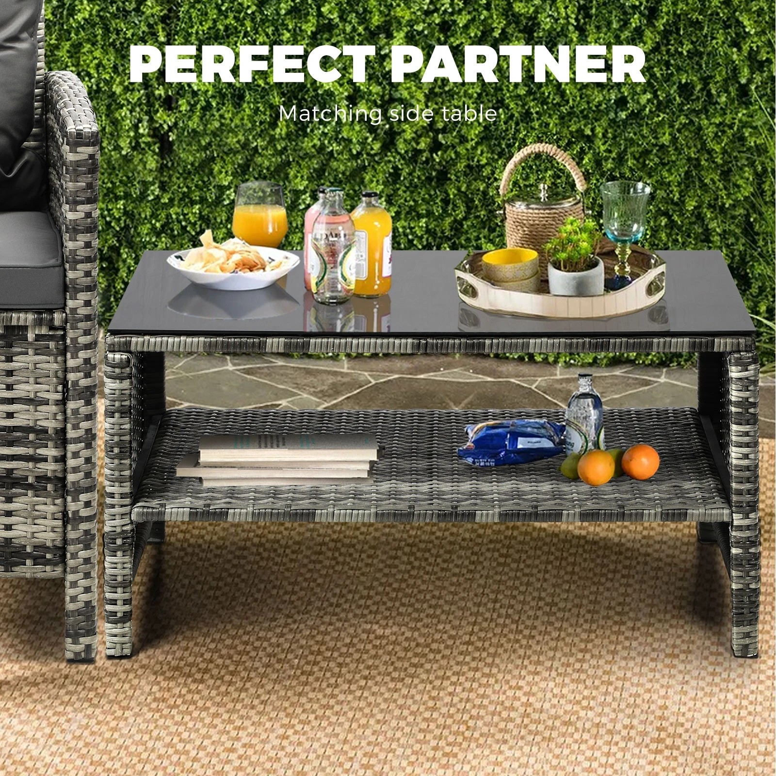 4 Livsip Outdoor Lounge Set Patio Furniture Dining Chairs Wicker Table 4 Piece
 - Multi, 4 of 10