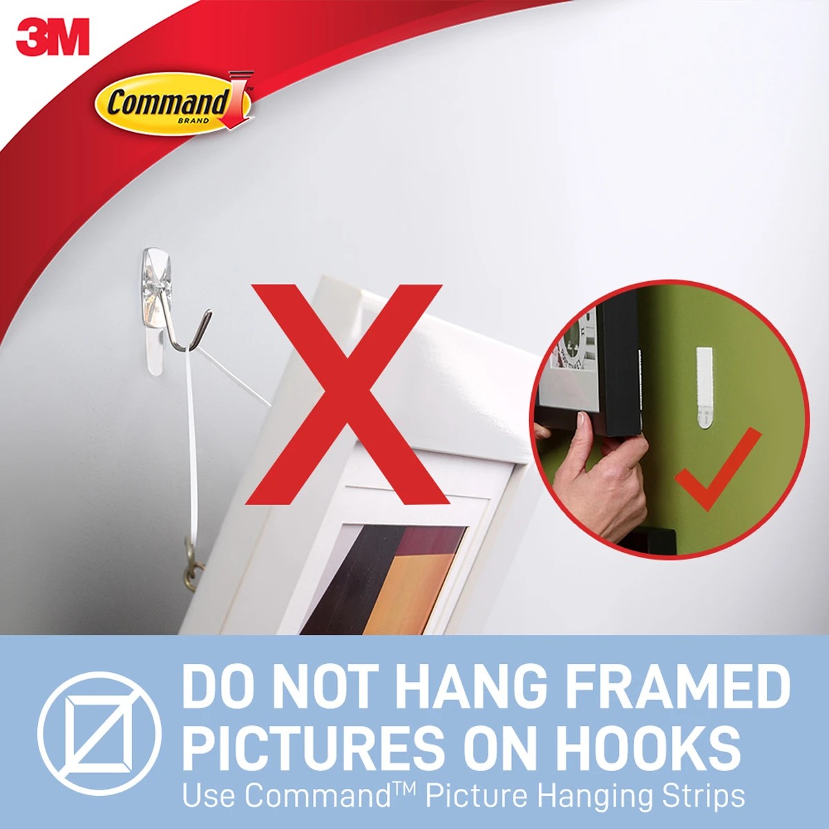 5 3M Command Hooks and Strips , Set of 3 - Clear, 5 of 6