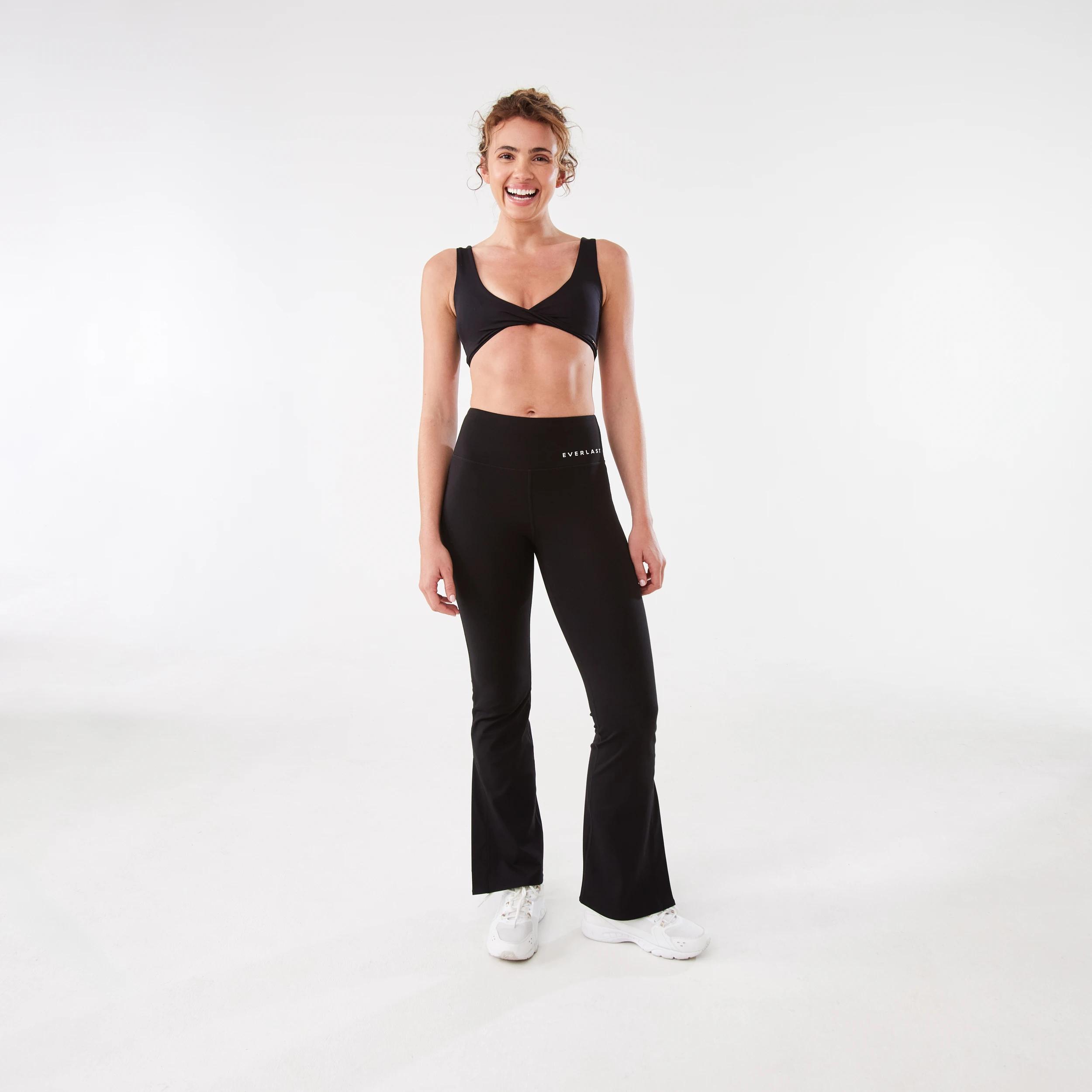 2 Everlast Womens Bootleg Flare Leggings BLACK, 2 of 9