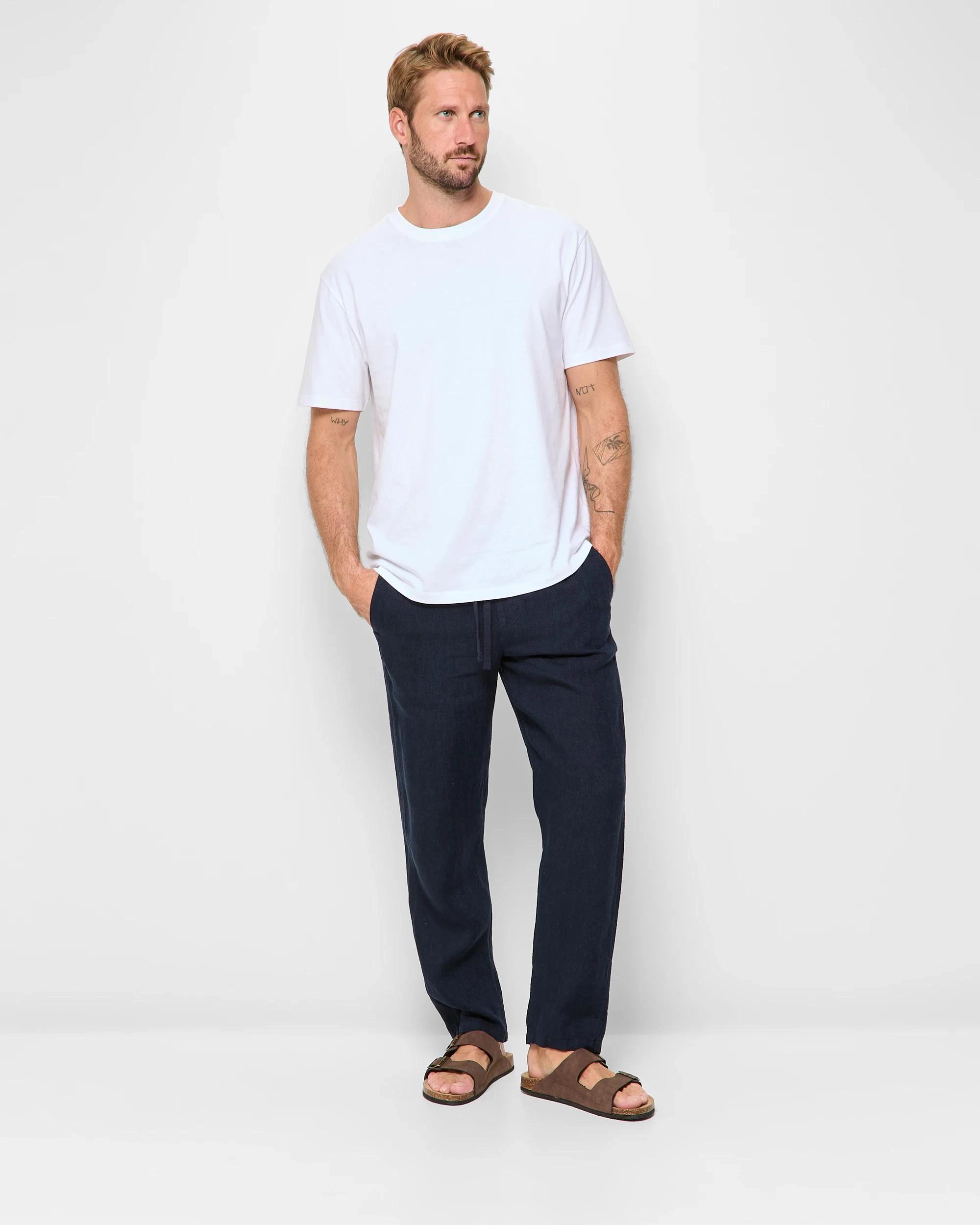 2 Target European Linen Pants NAVY, 2 of 5
