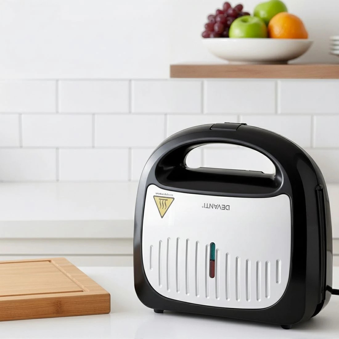 7 Devanti 3-in-1 Sandwich Press Waffle Maker Panini Press Grill - Black, 7 of 7