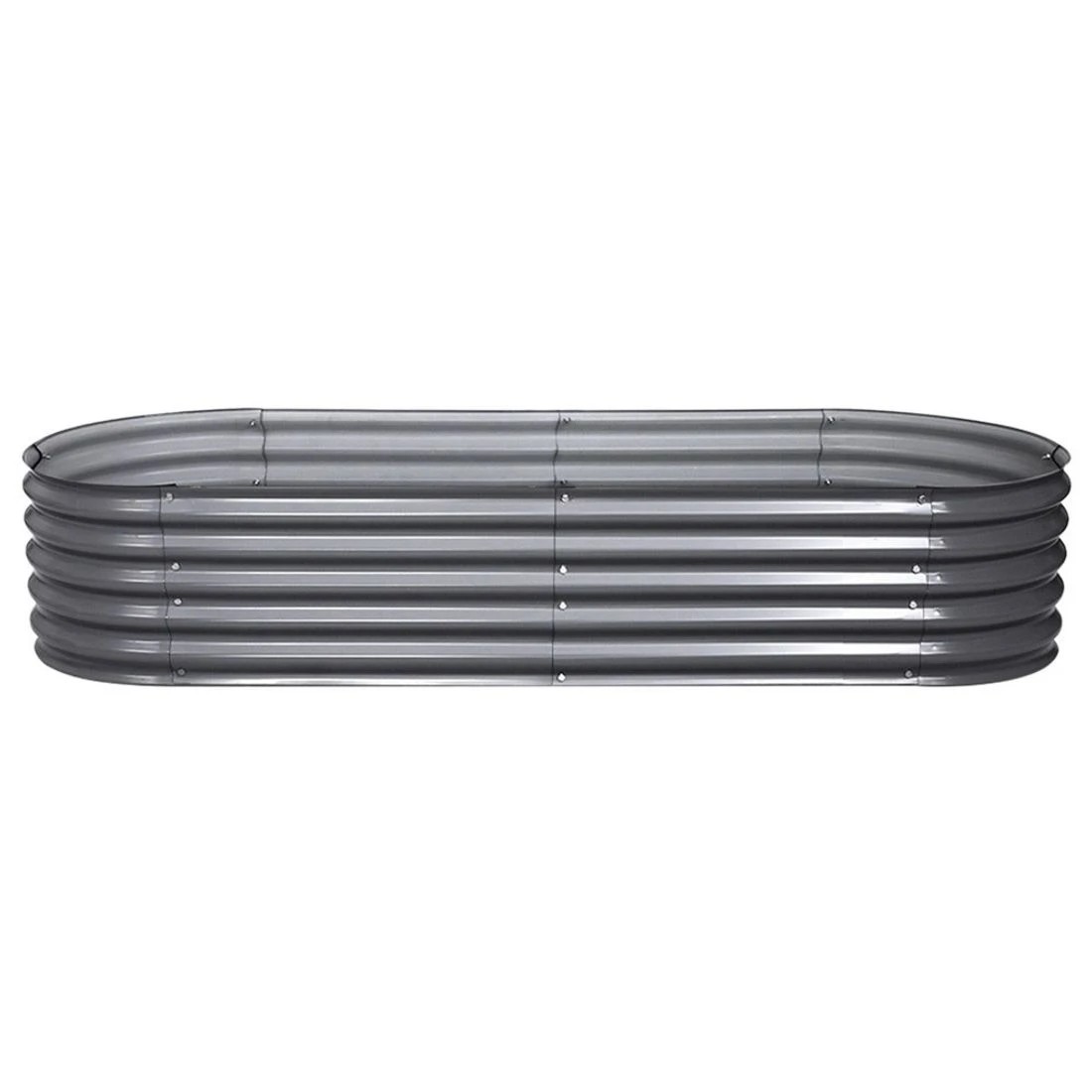 3 Green Fingers Garden Bed 160X80X42cm Oval Planter Box Raised Container Galvanised - Grey, 3 of 4