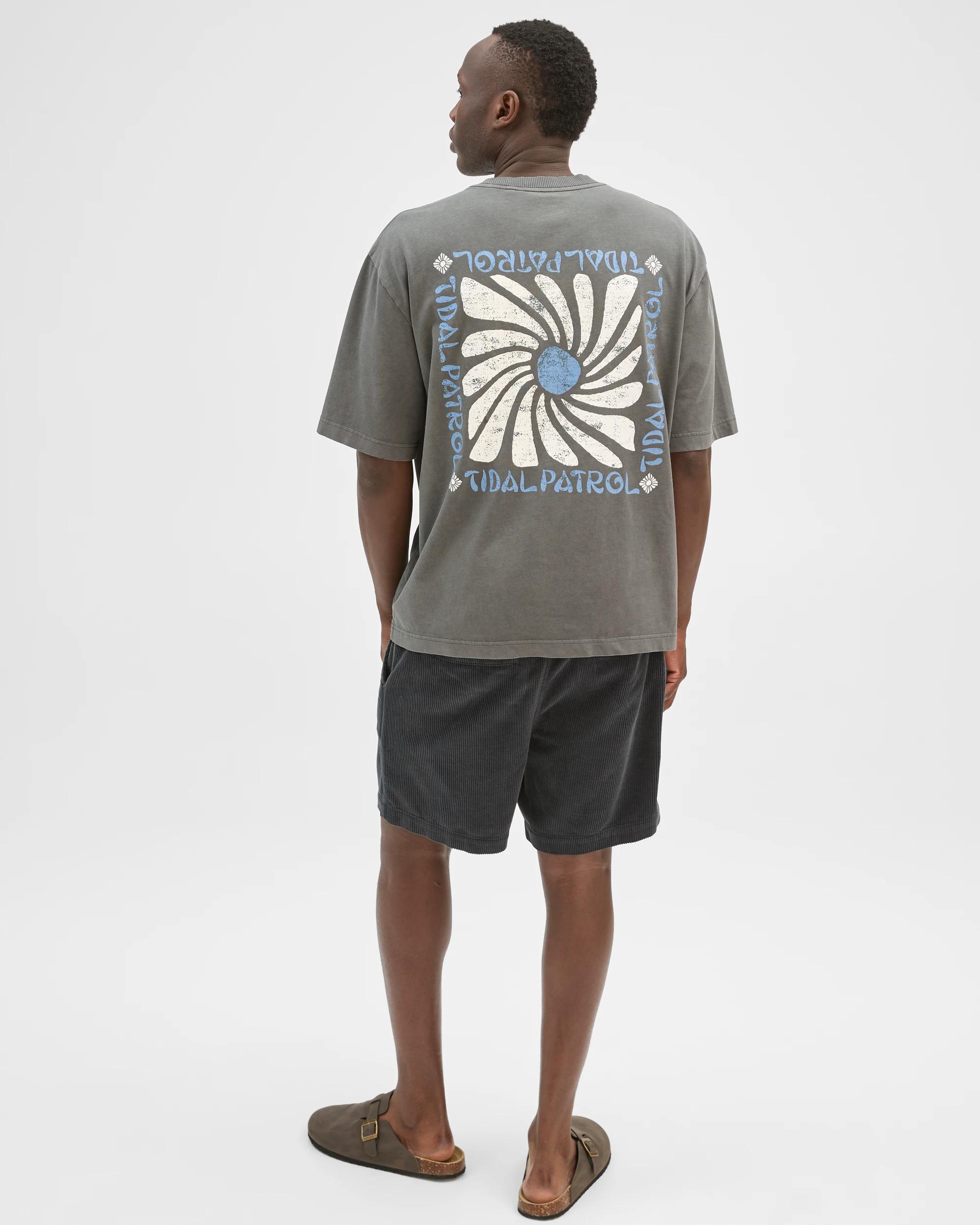 7 Commons Australian Cotton Graphic Oversized T-Shirt BLACK BEAUTY/TIDAL PATROL, 7 of 7