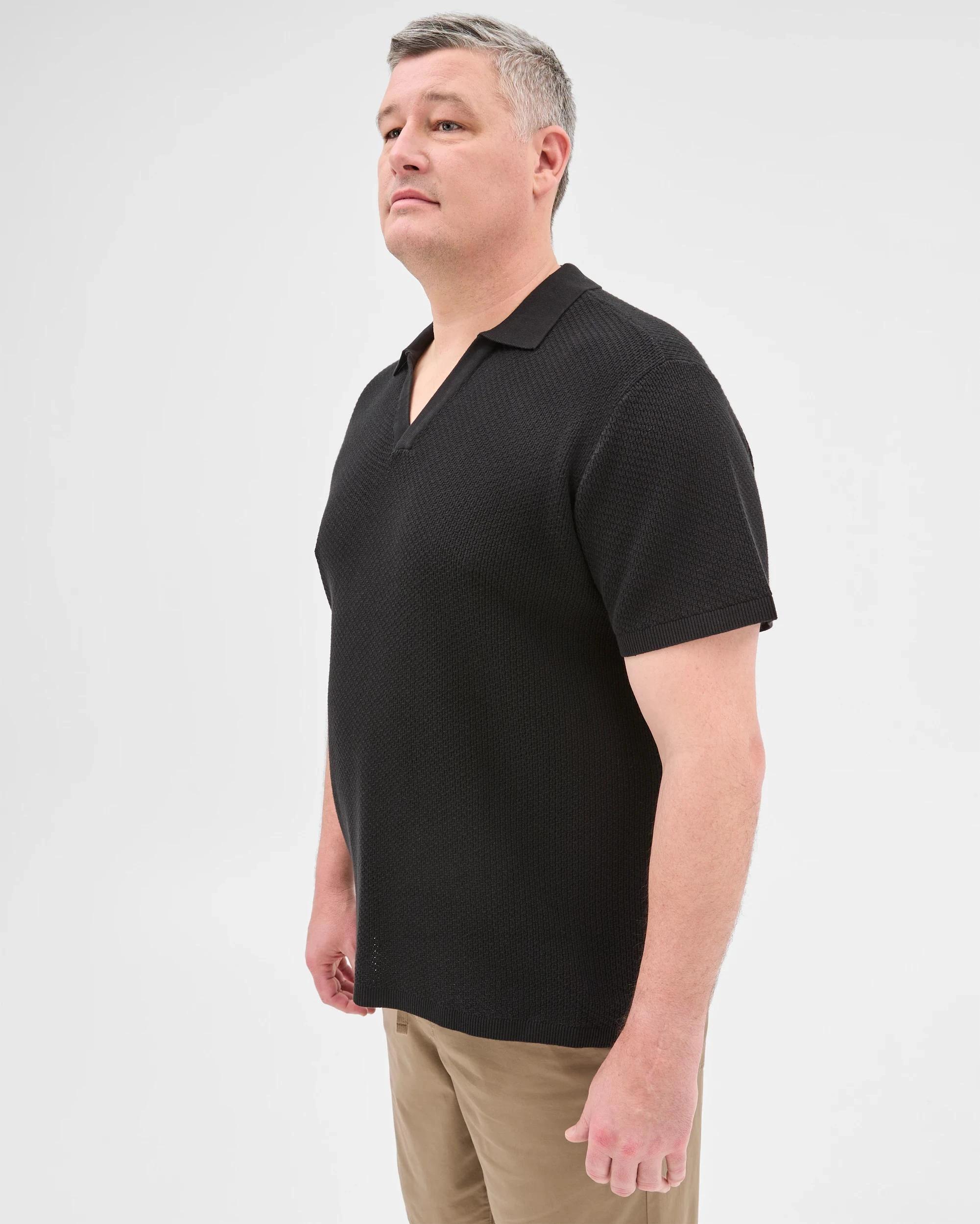 4 Target Plus Size Australian Cotton Knitted Polo Top BLACK, 4 of 6