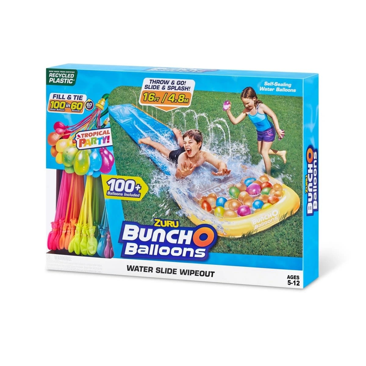 2 Zuru Bunch O Balloons Water Slide Wipeout and Self-Sealing Water Balloons Set, 2 of 10
