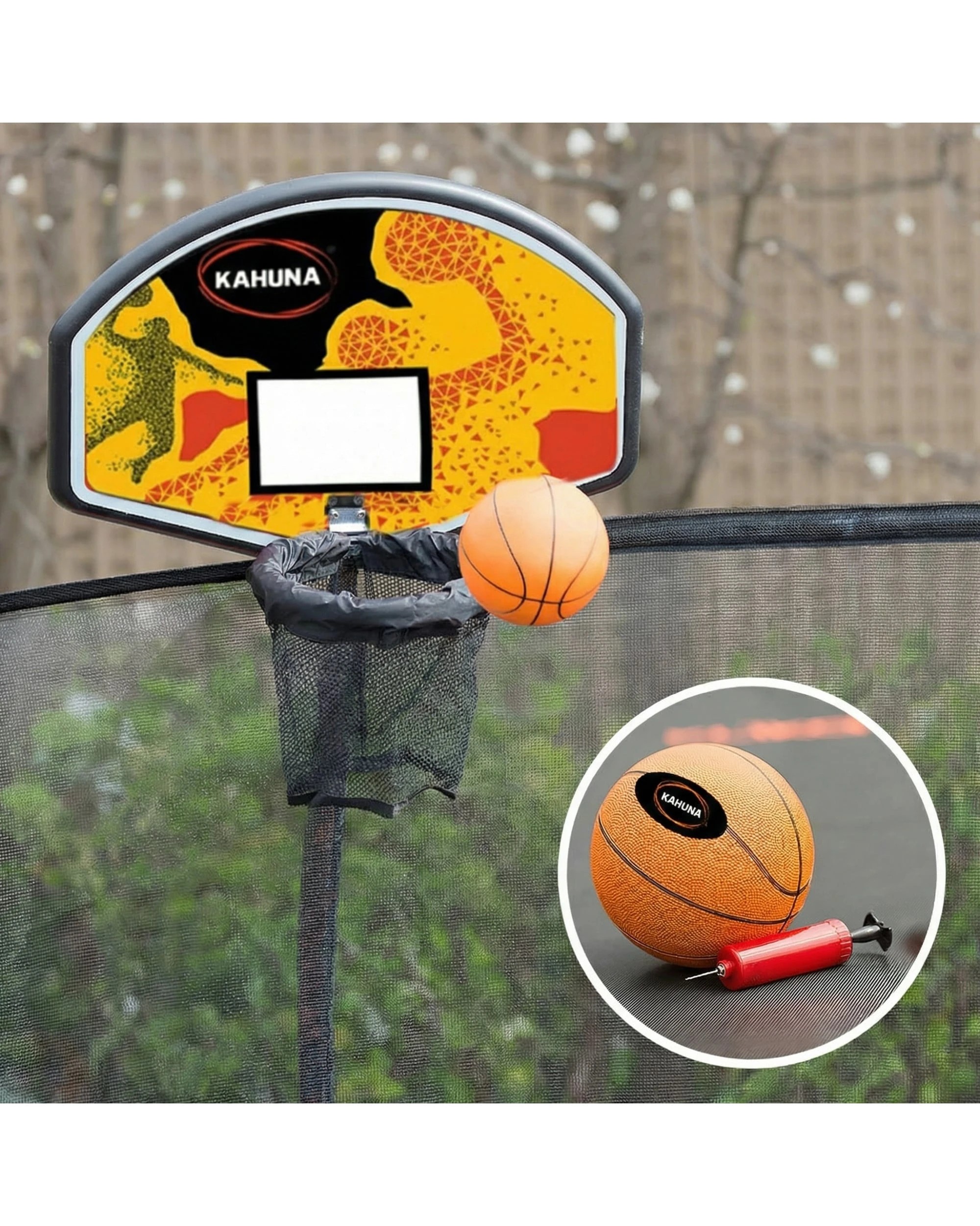 4 Kahuna Classic 6 ft Trampoline with Basketball Set - Green, 4 of 8