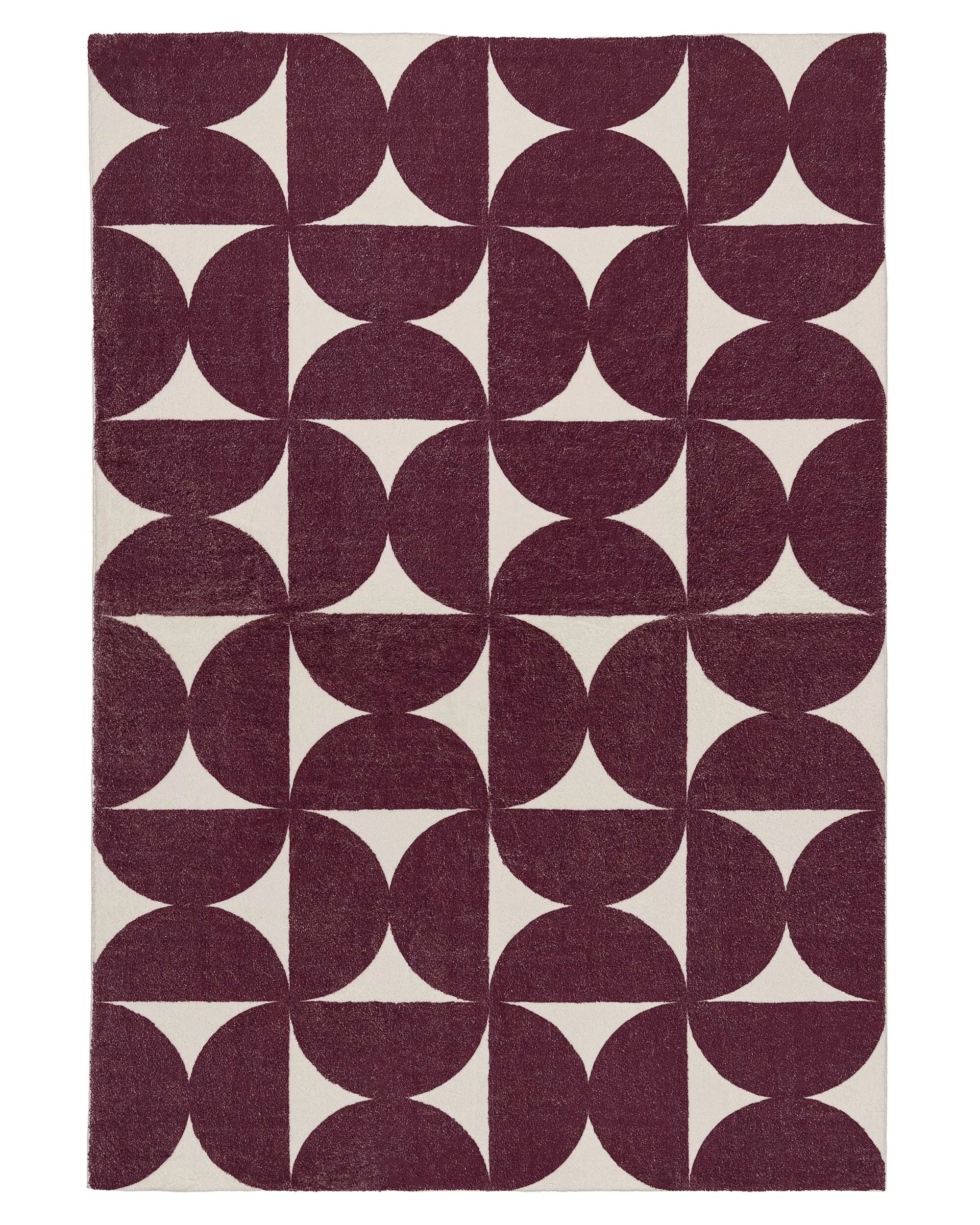 1 Loopsie Hidcote Geometric Washable Rug-330cm x 240cm - Burgundy, 1 of 7