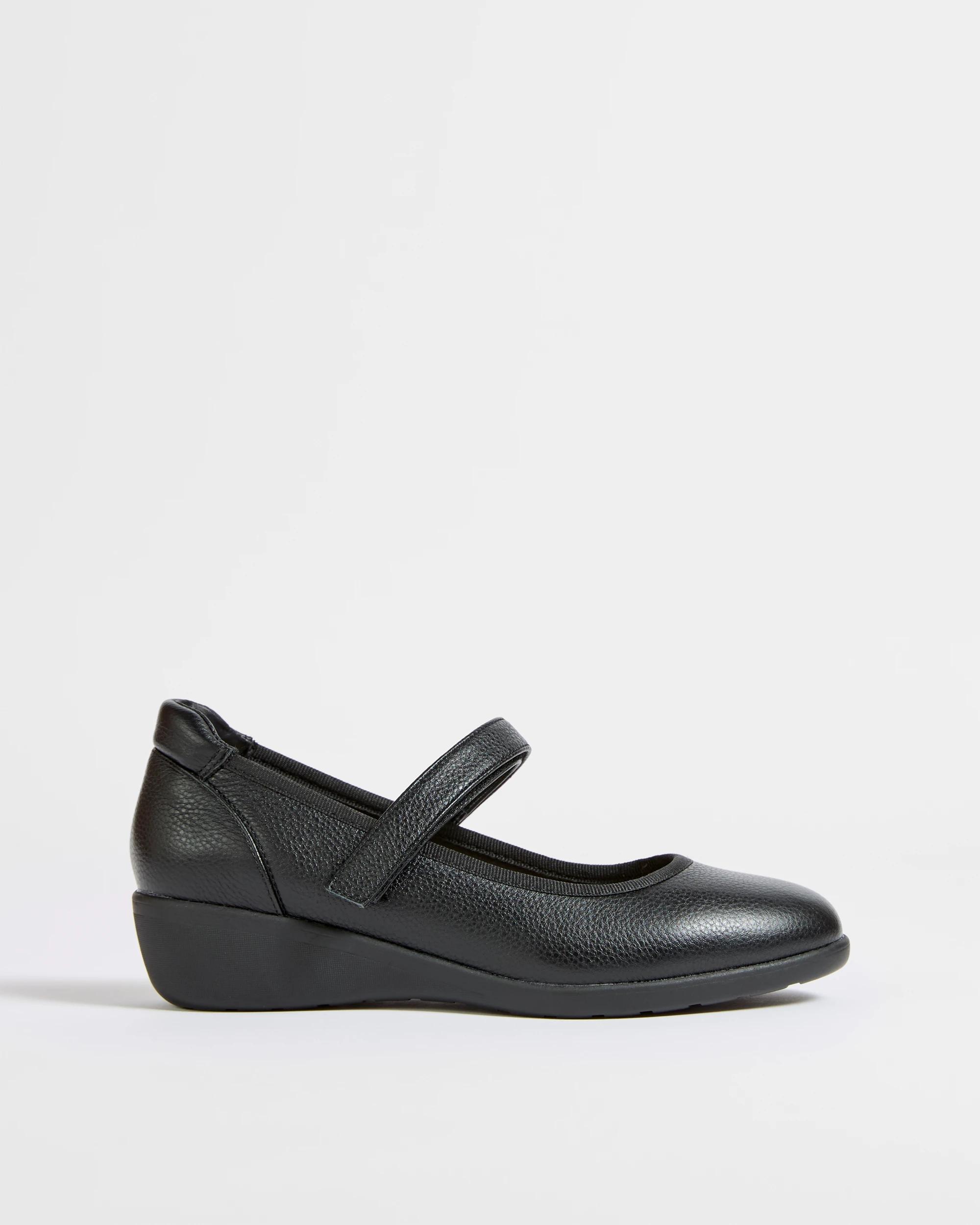 1 Target Woman Leather Comfort Wedge Loafer - Fraser II BLACK, 1 of 3