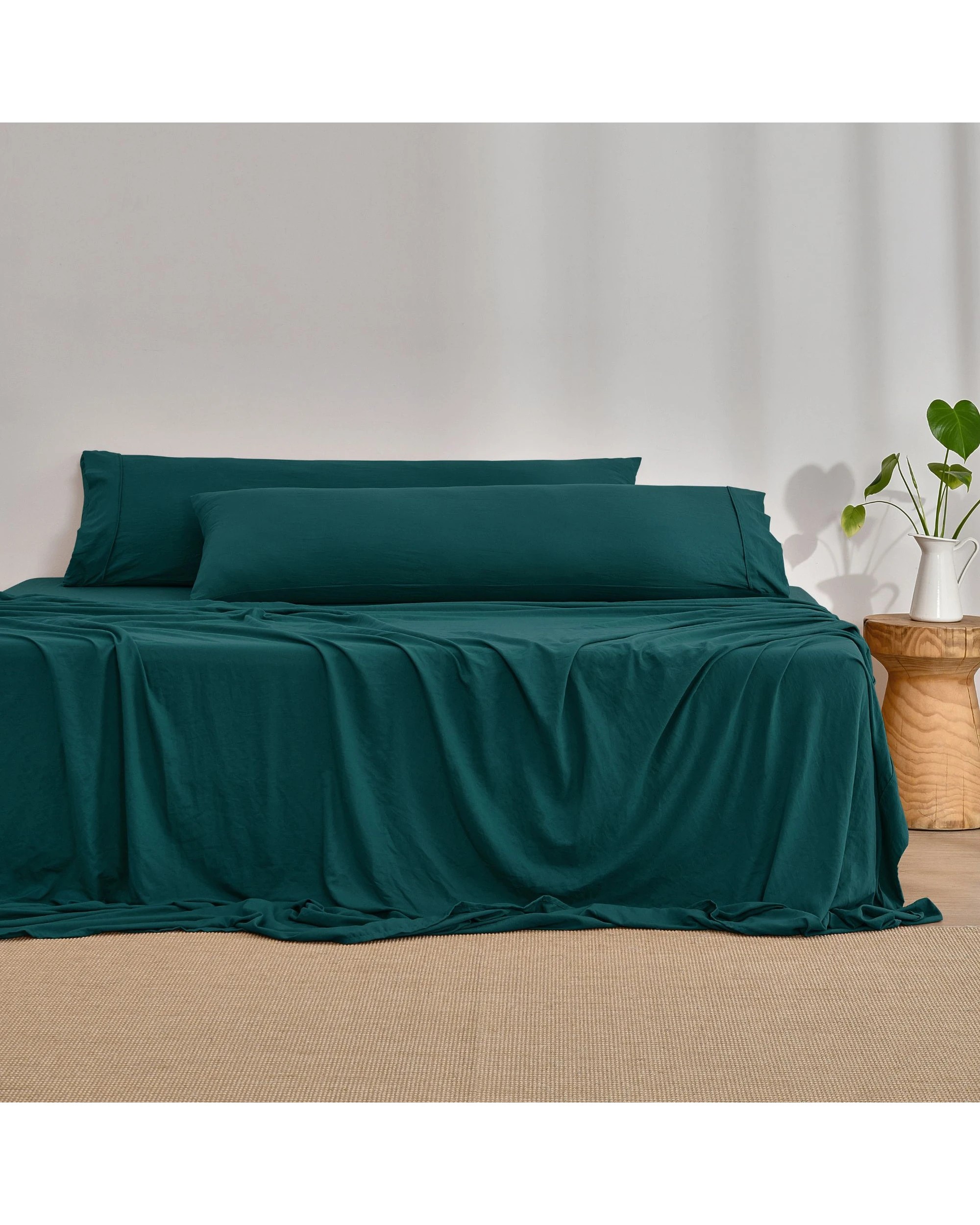 2 Dreamaker Superfine Washed Microfibre Body Pillowcase Twin Pack - Teal, 2 of 5