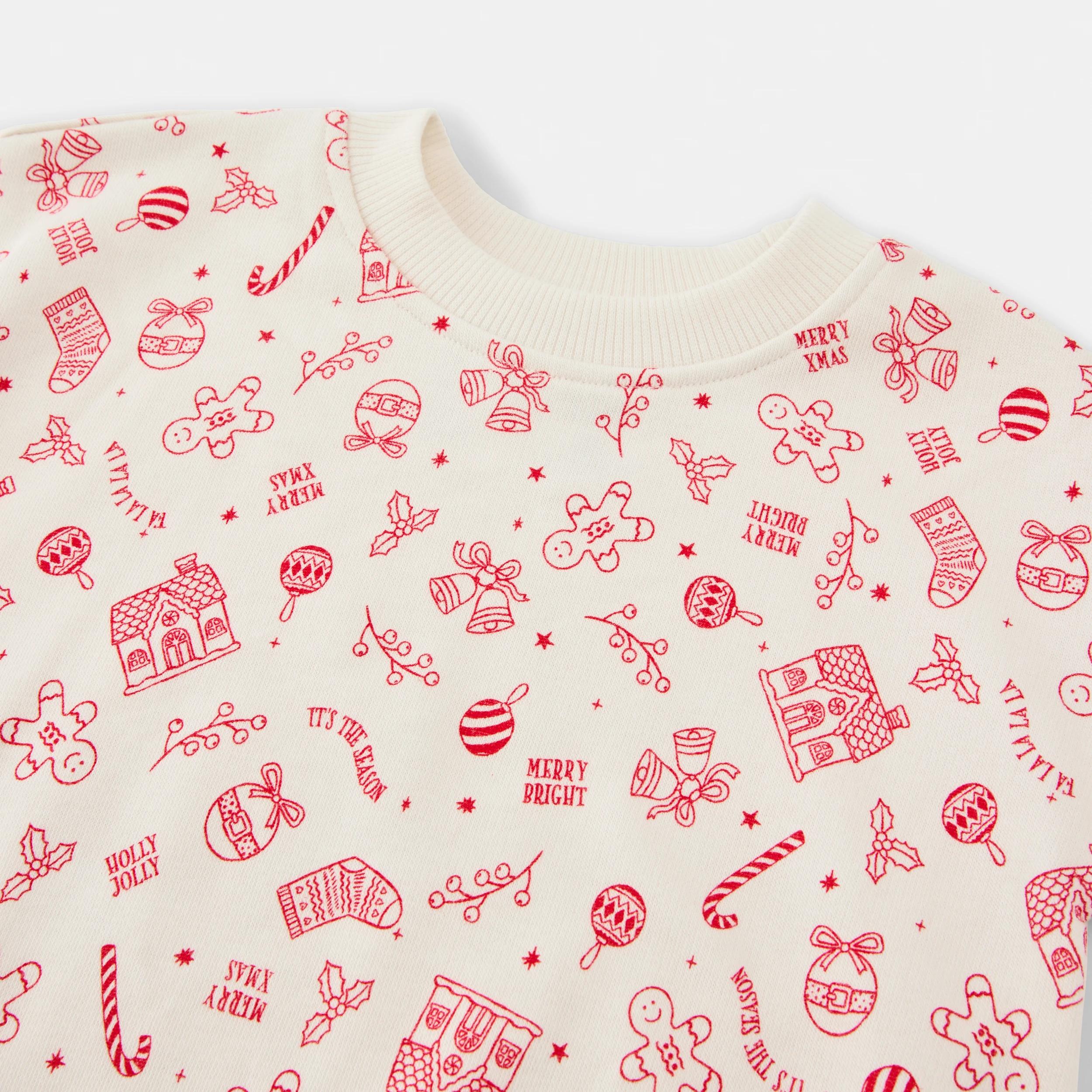 3 Christmas Short Sleeve Terry Bodysuit CHALK MERRY XMAS, 3 of 3
