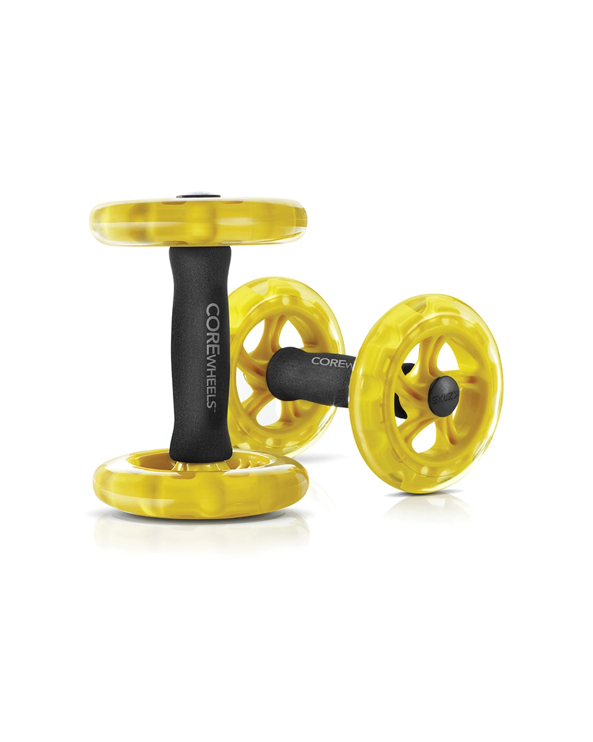 1 SKLZ Core Wheels Ab Trainer 2pc Ergonomic Foam Handles Lightweight Portable - Yellow, 1 of 3