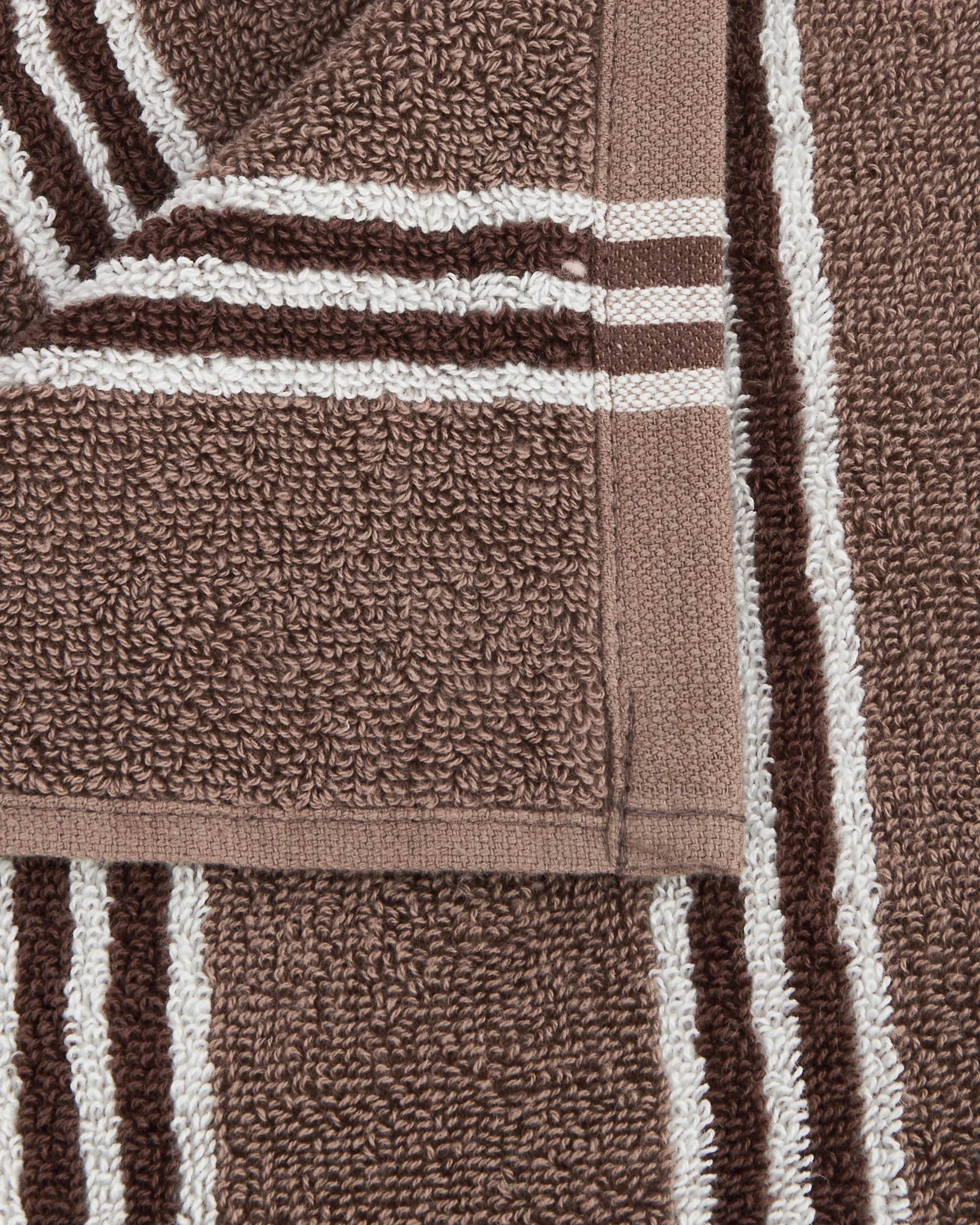 2 Stripe Cotton Hand Towel - Chocolate, 2 of 5