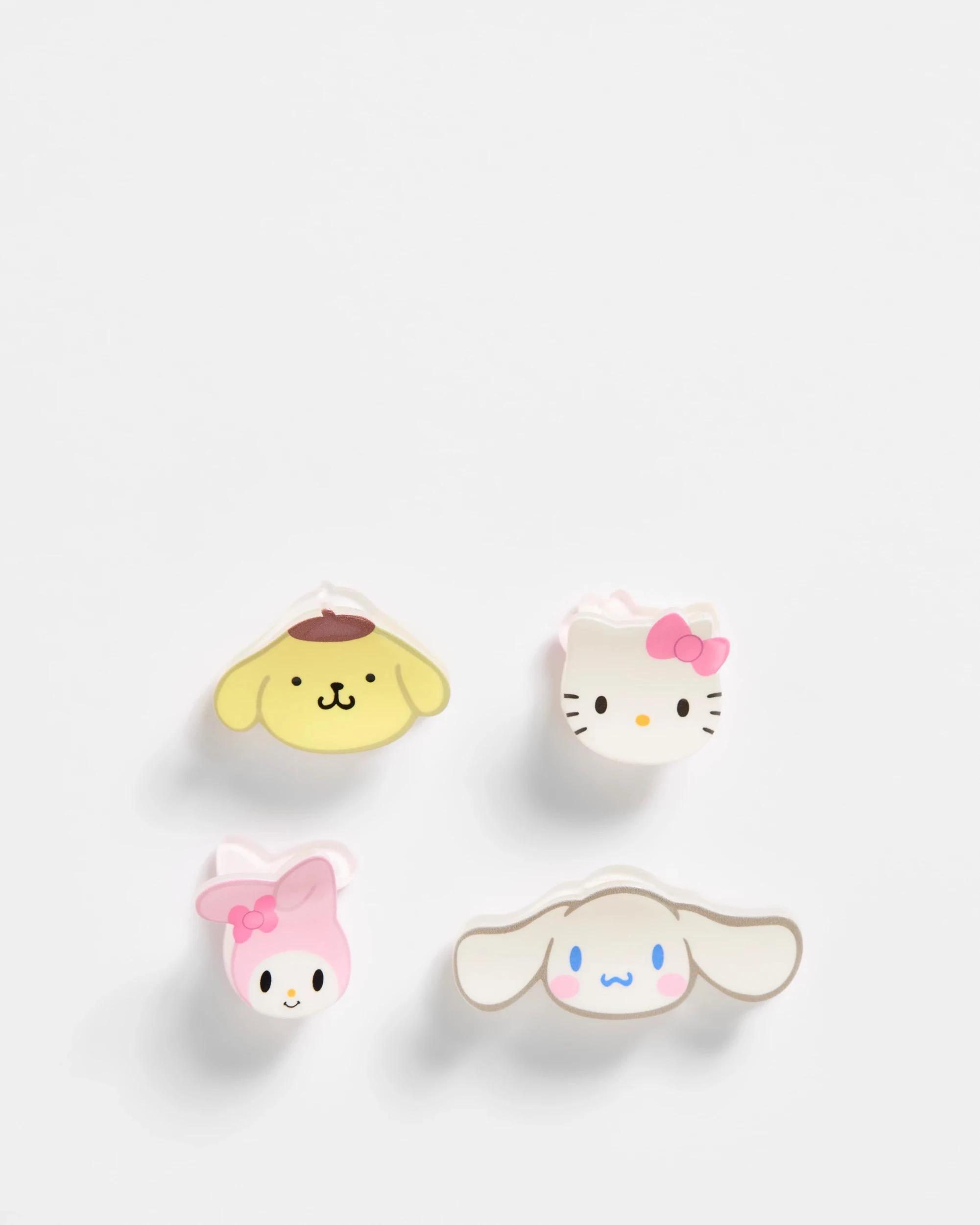 1 Kids Licensed Hello Kitty and Friends 4 Pack Mini Claw Clips MULTI, 1 of 2