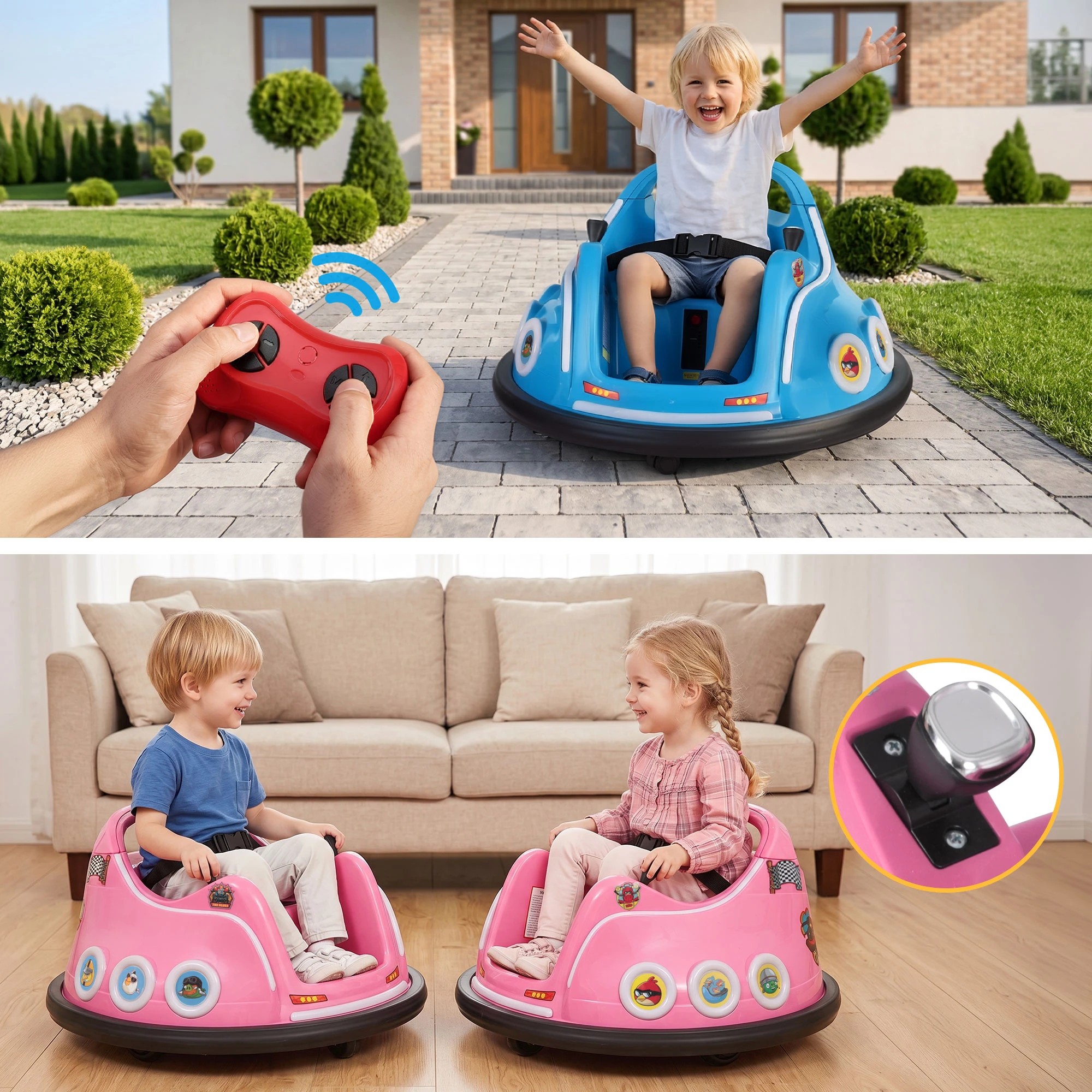 8 Rigo Kids Ride On Car Bumper Electric Toys Cars with Remote Control Stickers - Multi, 8 of 9