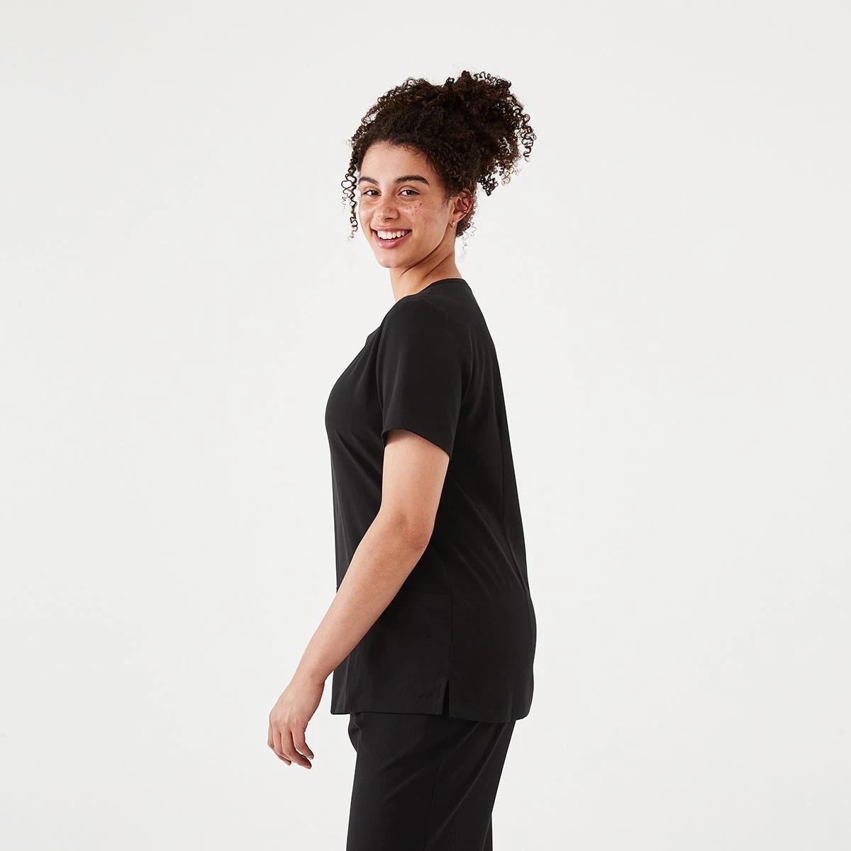 2 Work Short Sleeve Scrub Top BLACK, 2 of 7