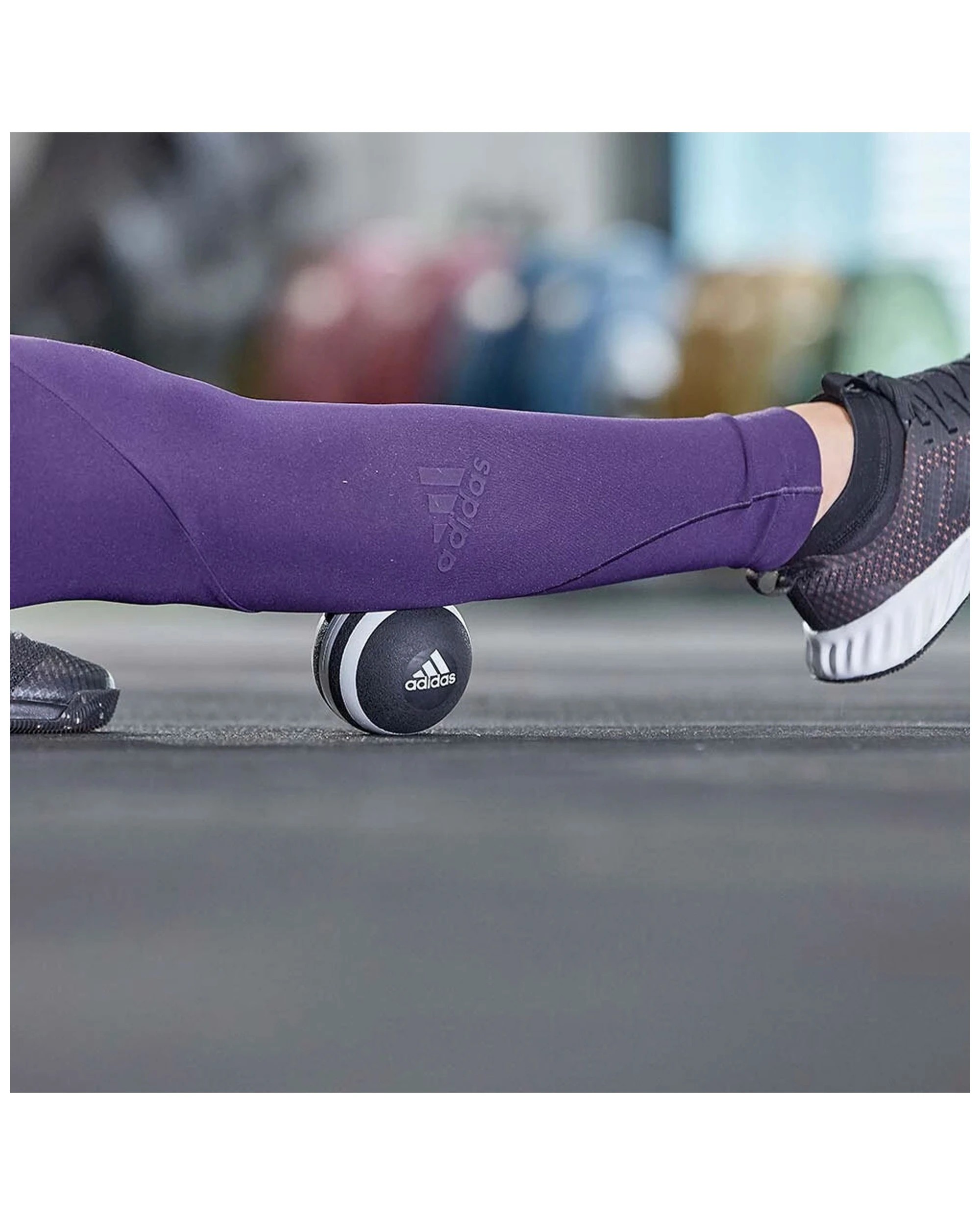 9 Adidas Massage Ball 8.3cm Cork Inner PU Outer Pain Relief Targeted Pressure - Black, 9 of 9