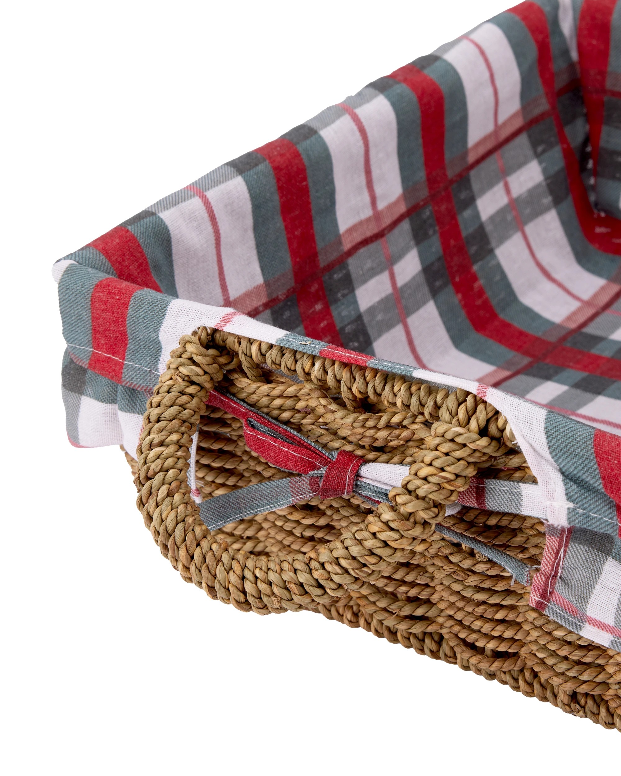 3 Christmas Basket with Plaid Liner, 3 of 5