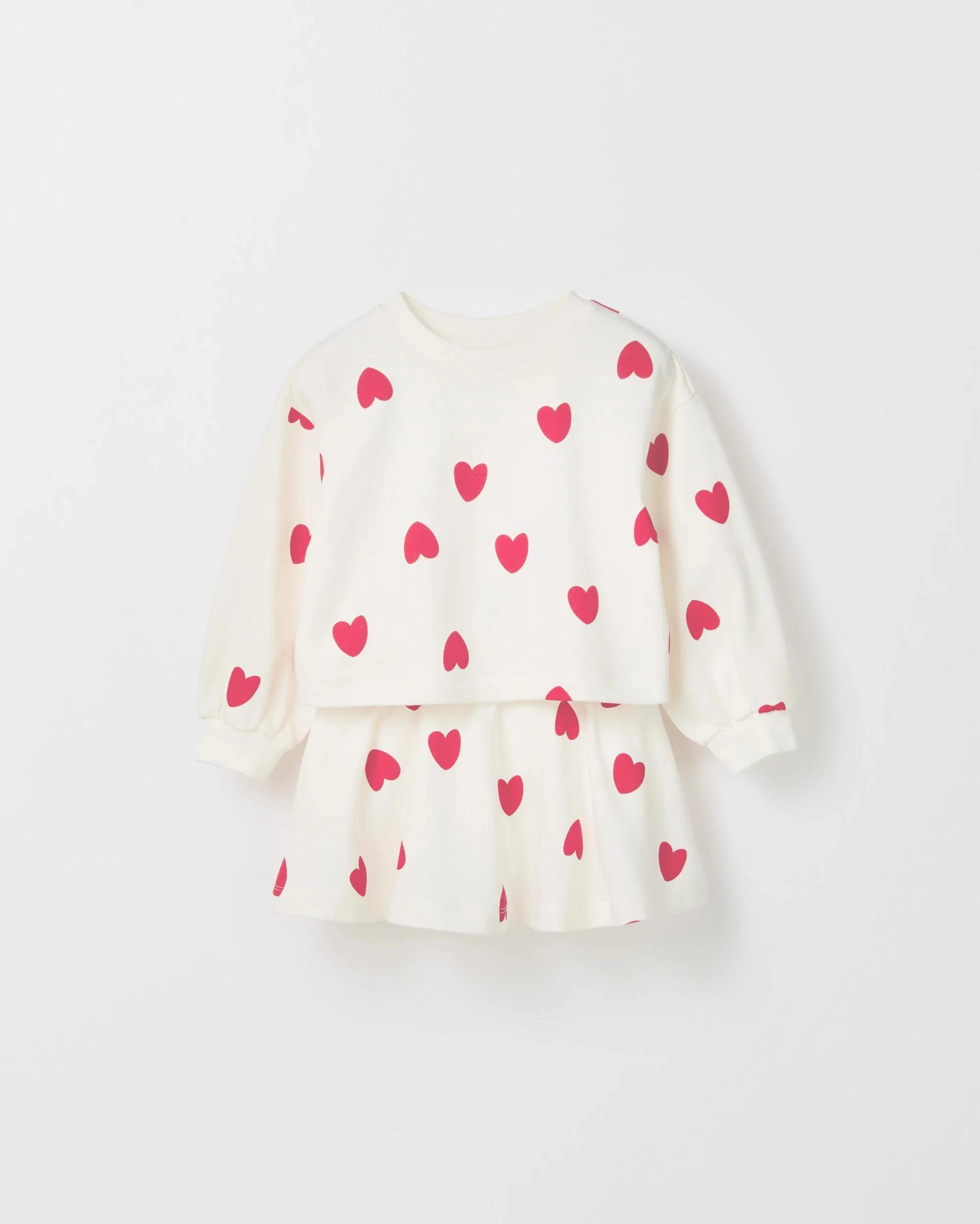 5 Target Australian Cotton Fleece Top and Skort 2 Piece Set WHITE AOP HEARTS, 5 of 9