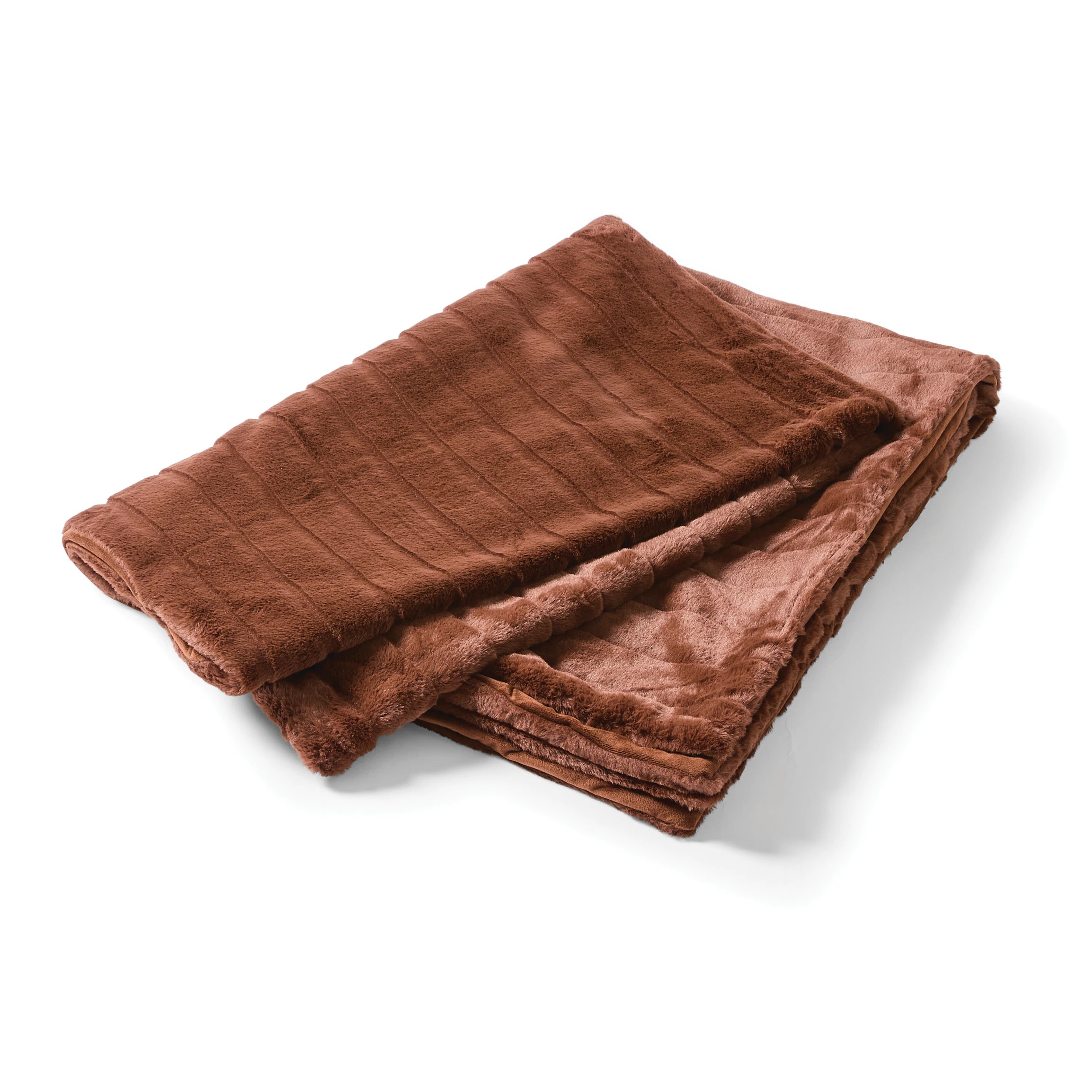 3 Faux Fur Stripe Throw - Chocolate, 3 of 6