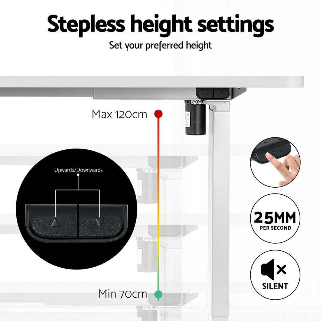 7 Artiss Under Desk Exercise Bike with 140cm Automatic Standing Desk Magnetic Resistance - Multi, 7 of 7