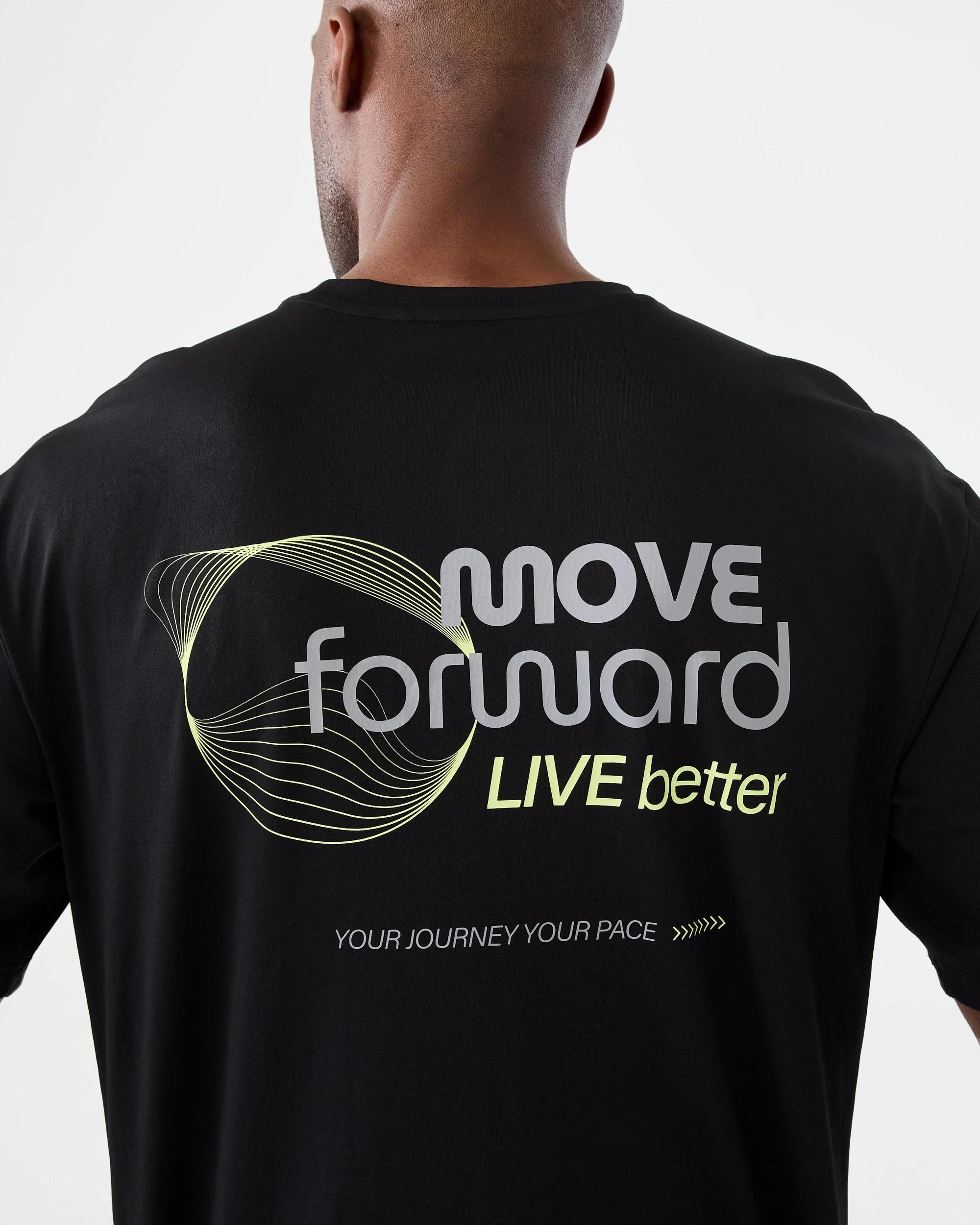 5 Active Mens Oversized Graphic T-shirt Move Black, 5 of 7