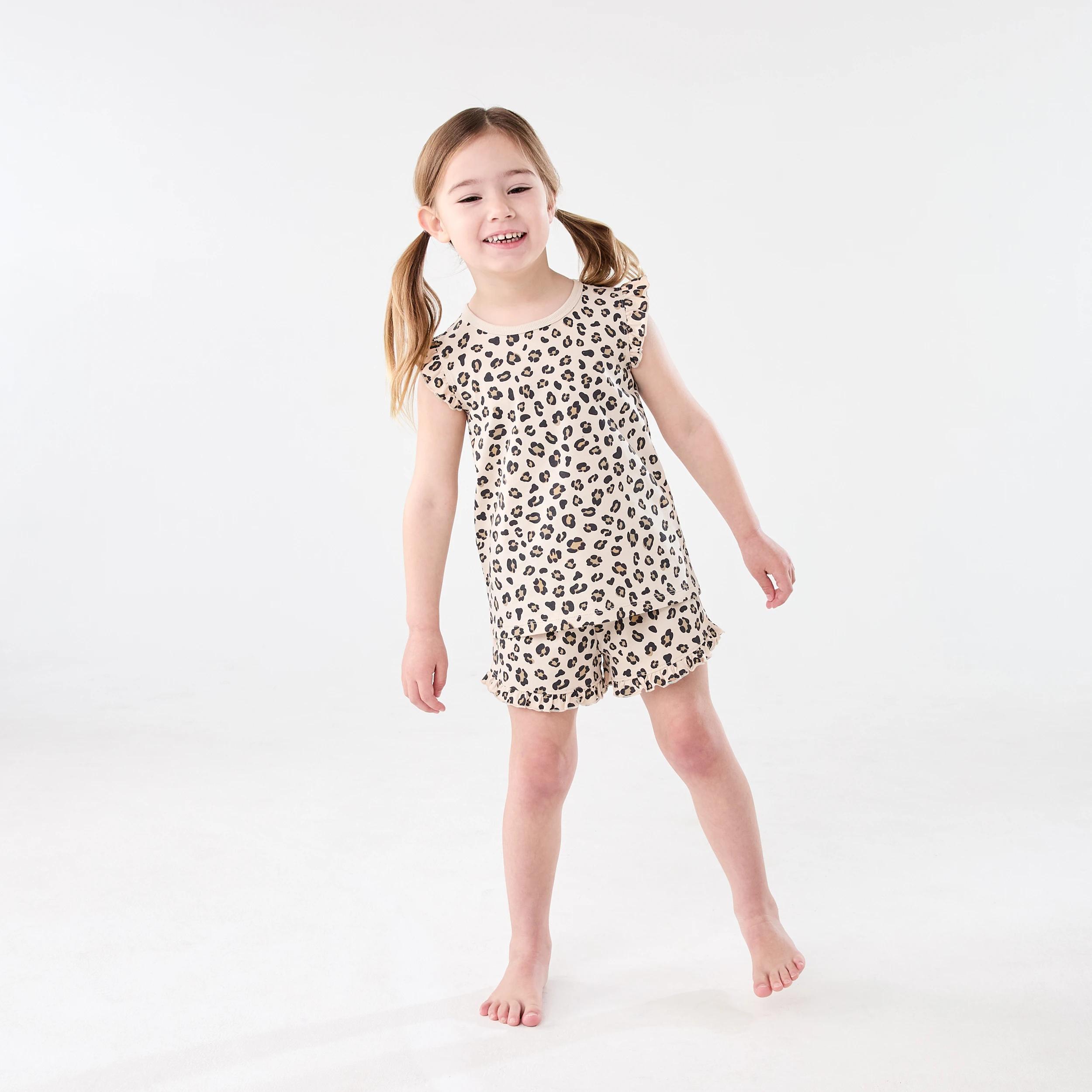 7 Short Sleeve Jersey Pyjama Set LEOPARD PRINT, 7 of 10