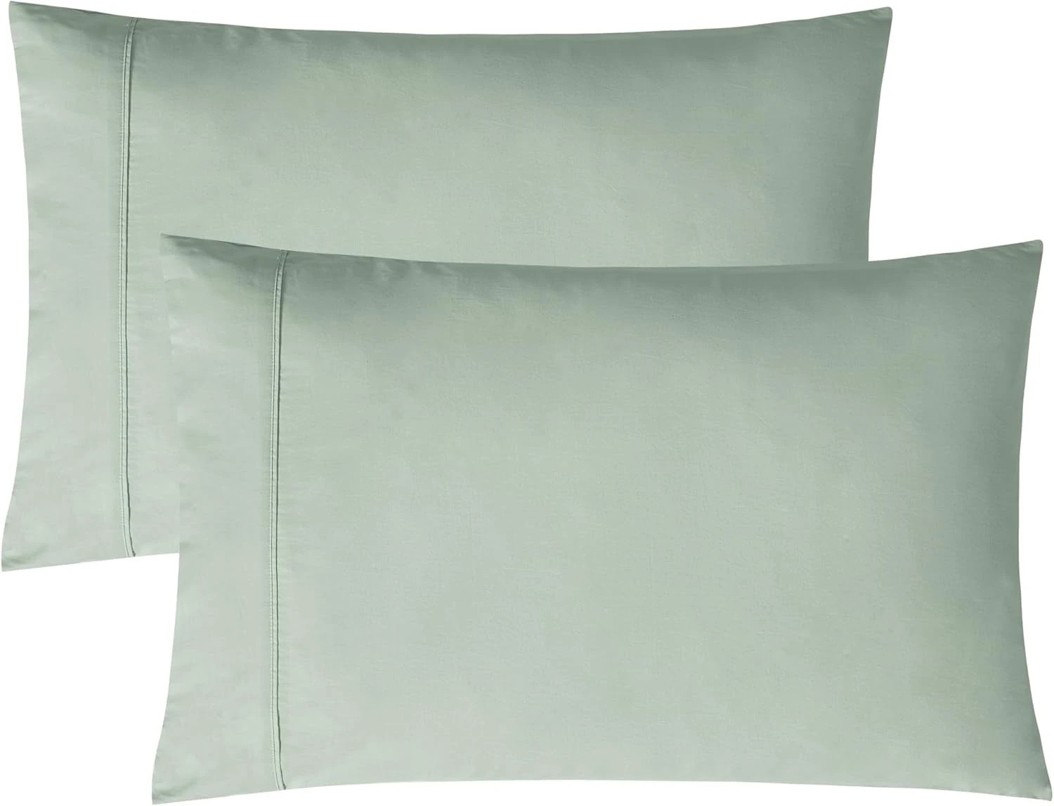 4 Gioia Casa Vintage Washed Cotton Fitted Sheet Set Soft Breathable - Double Bed - Sage, 4 of 4