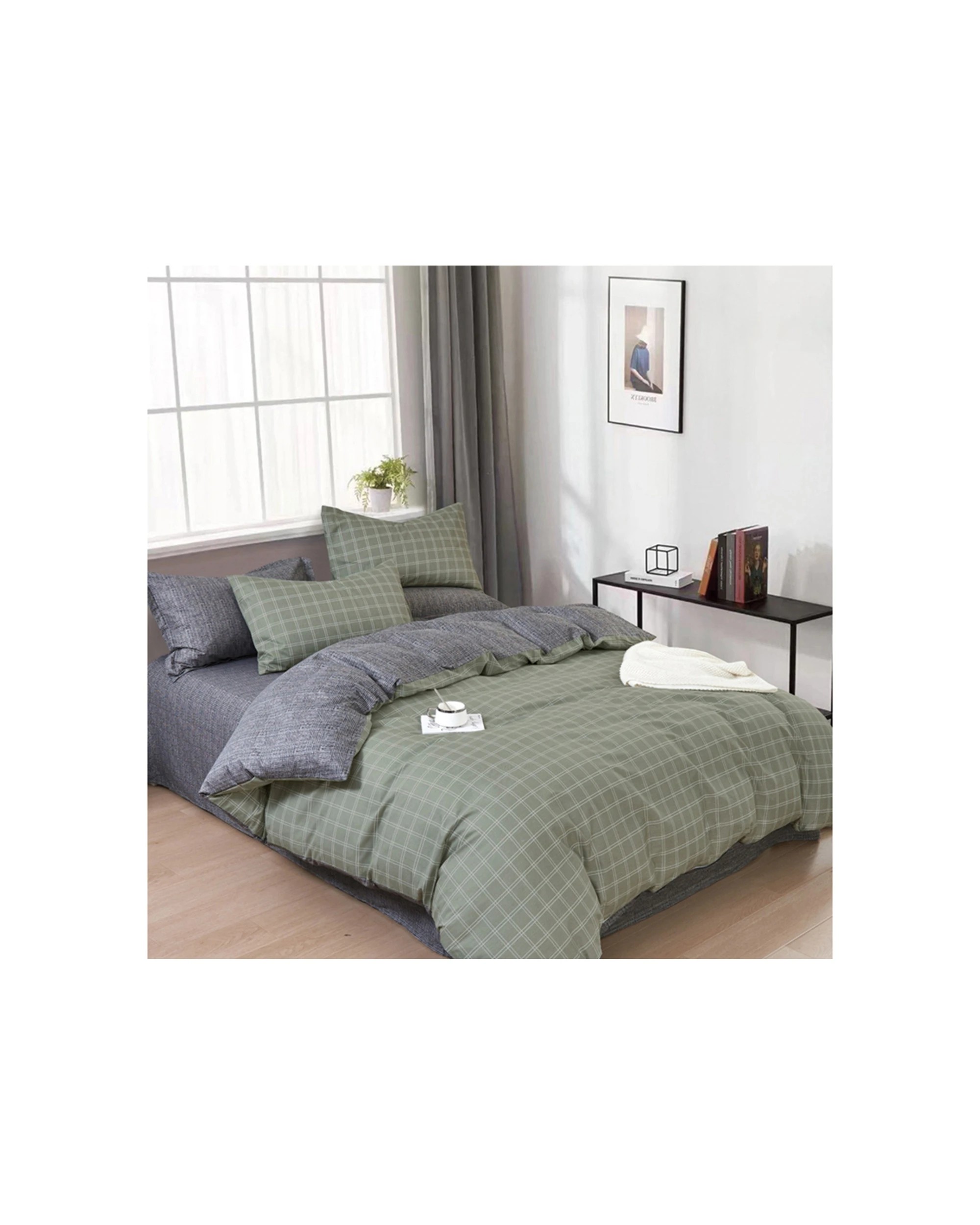 1 Ardor Harlan Queen Quilt Cover Set Cotton Bedding Duvet Cover Queen - Pillowcase - Queen Bed - Grey, 1 of 3