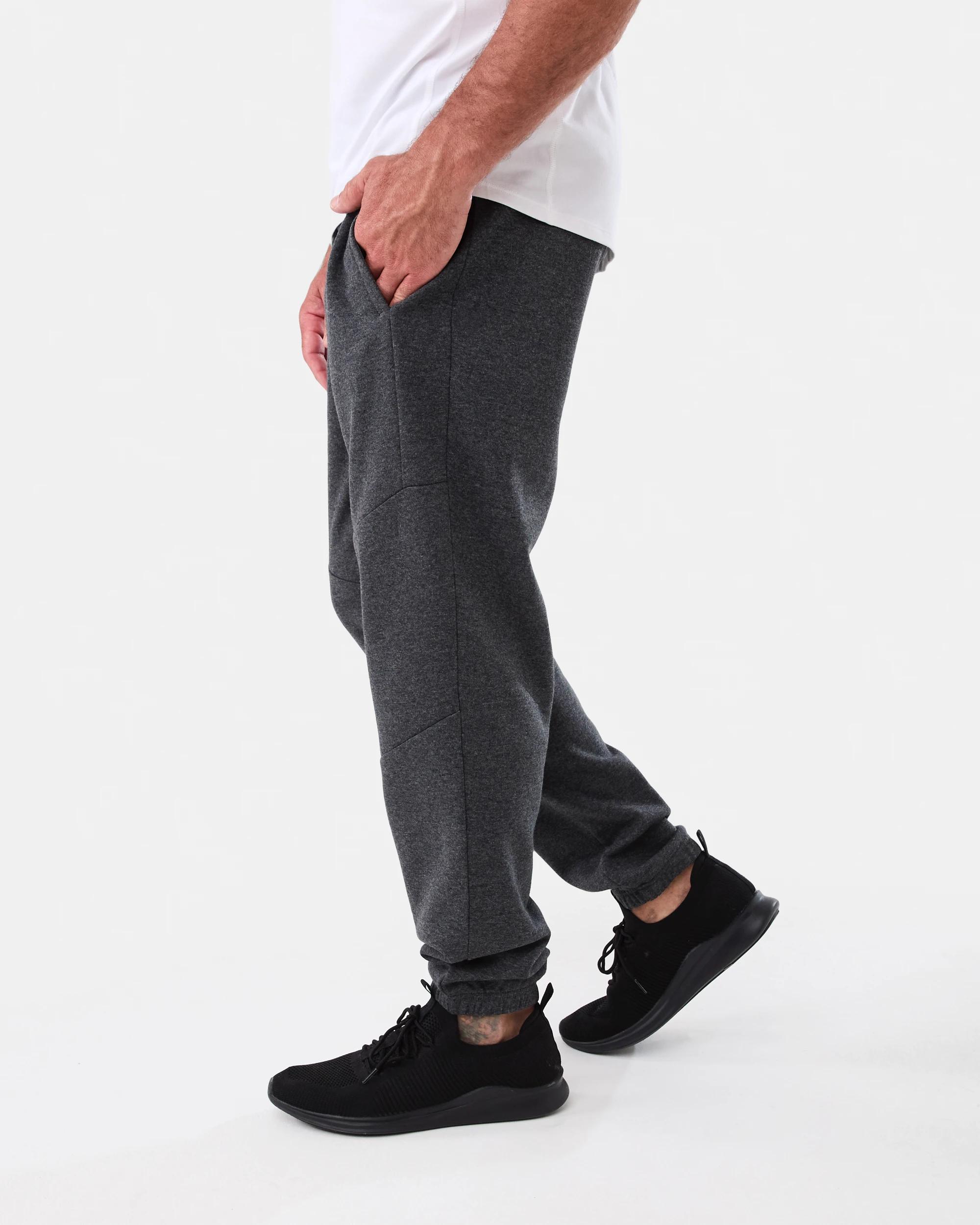 2 Active Mens Panel Trackpants Char Marle, 2 of 6