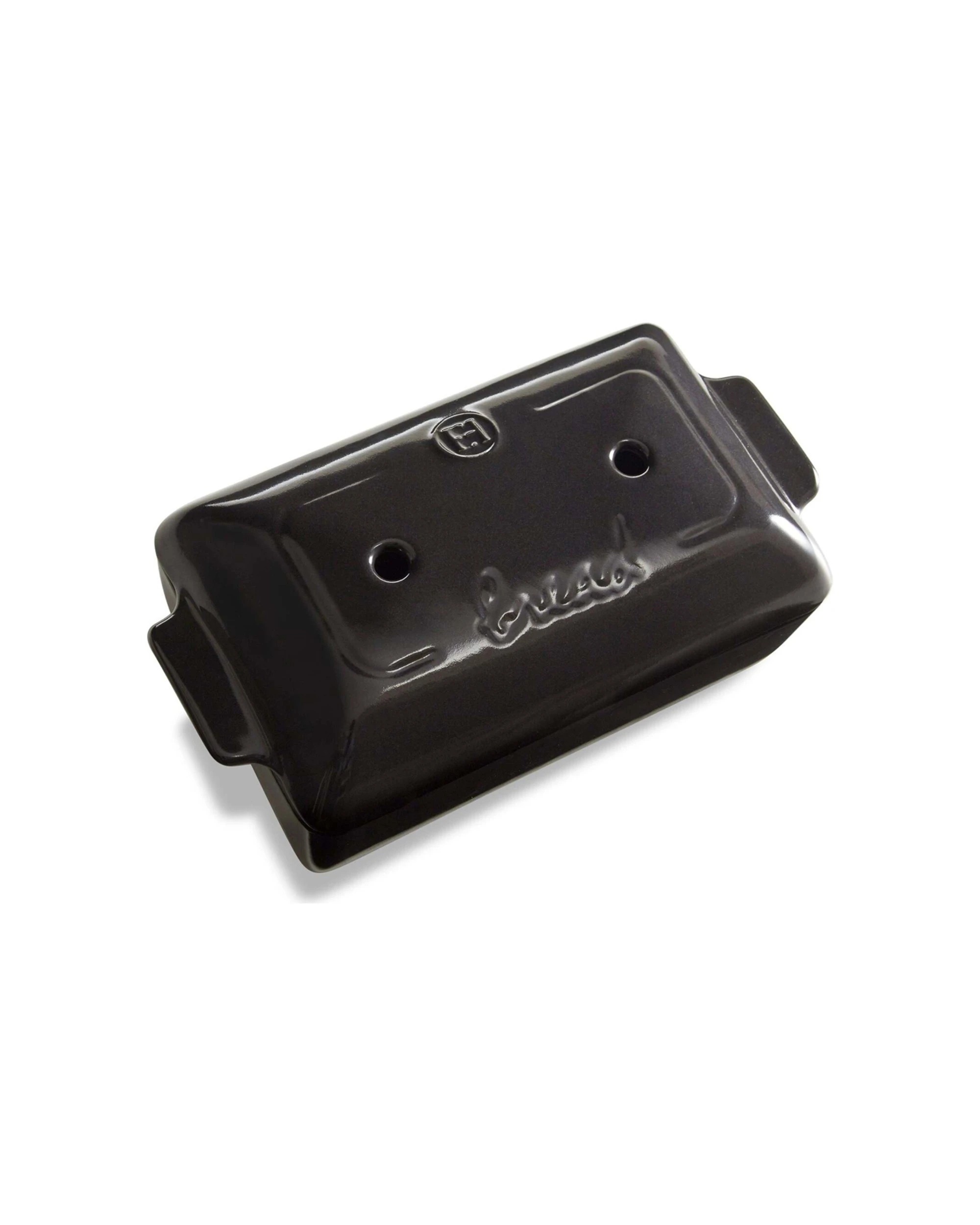 1 Emile Henry 24cm Ceramic Bread Loaf Baker Dish W/ Lid Tray Rectangle Charcoal - Charcoal, 1 of 5