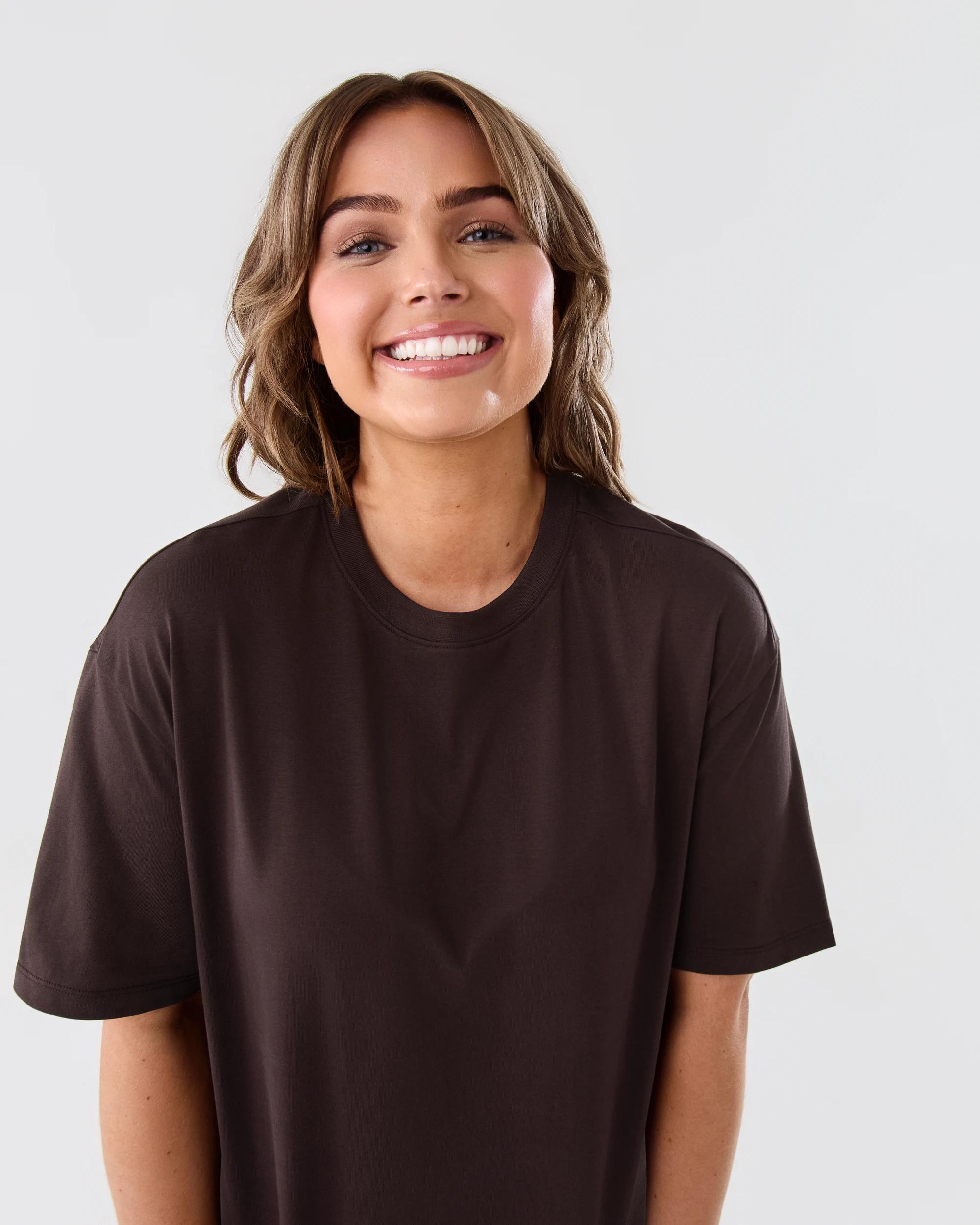 4 Short Sleeve Oversized Boyfriend T-shirt Melt Brown, 4 of 5
