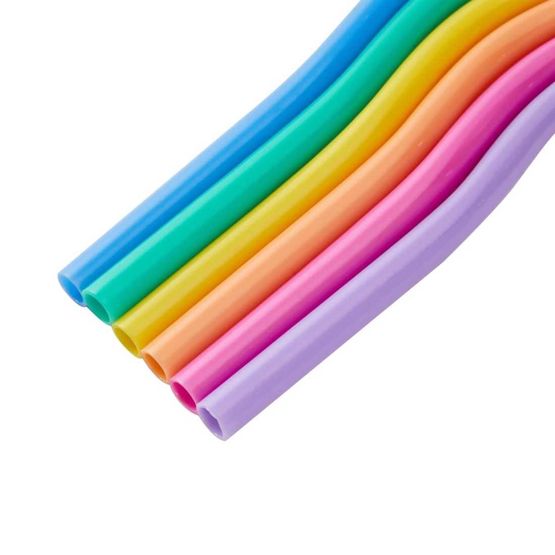 2 6 Piece Bright Reusable Wavy Straws, 2 of 4