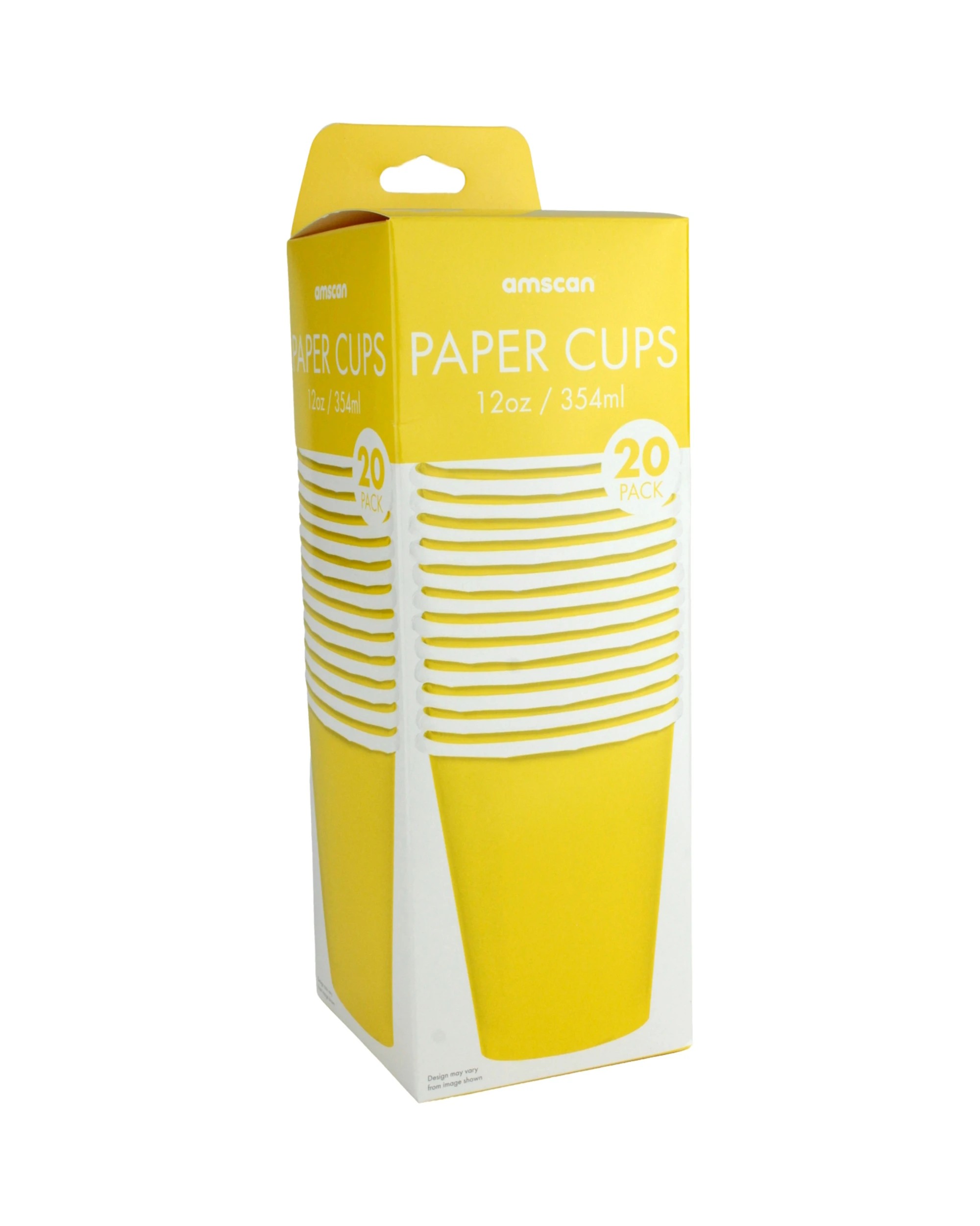 2 Amscan Paper Cups 354ml Pack of 20 - Yellow Sunshine - Yellow Sunshine, 2 of 3