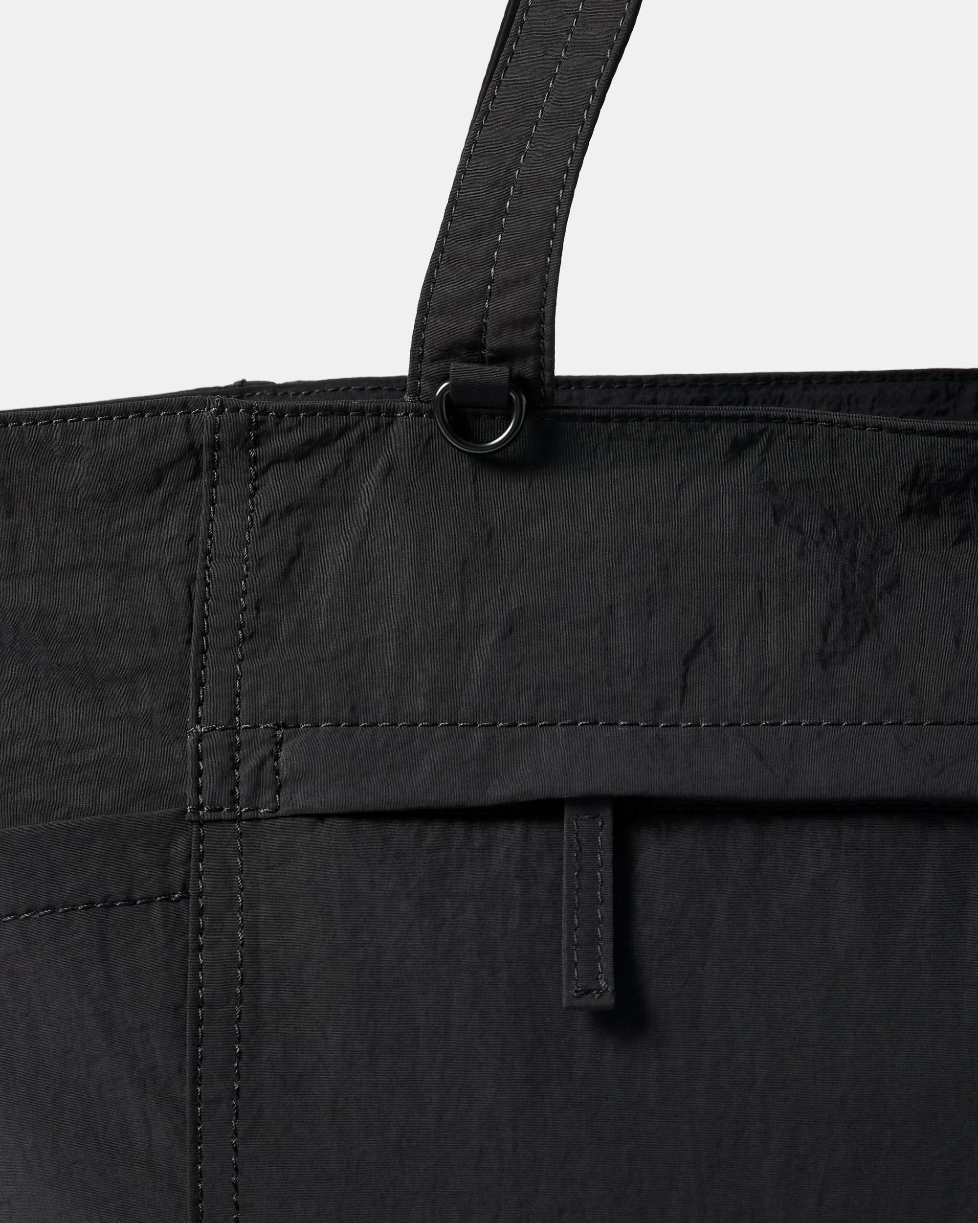 4 Large Nylon Pocket Tote Black, 4 of 4