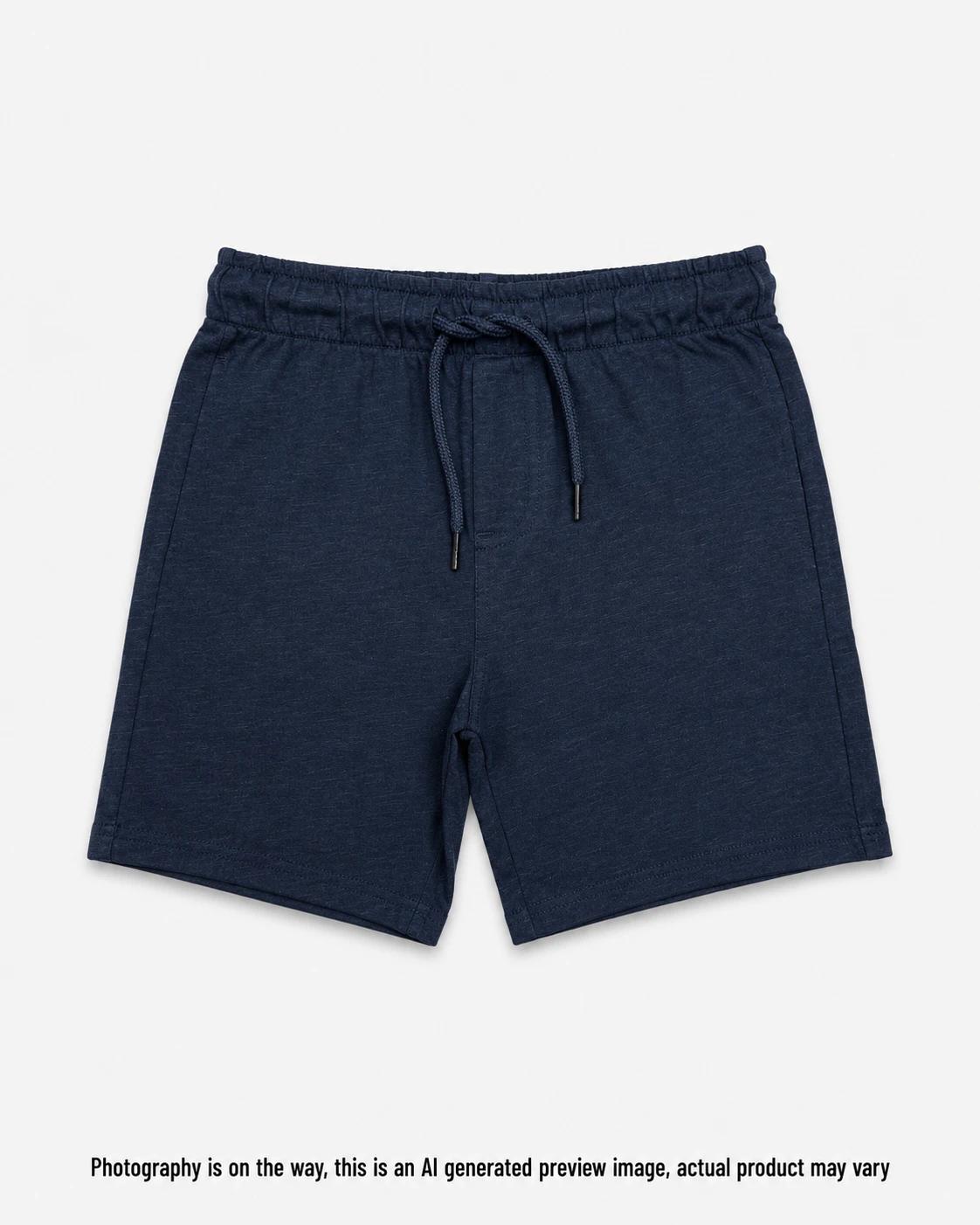 1 Cotton Knit Shorts Dress Navy, 1 of 1