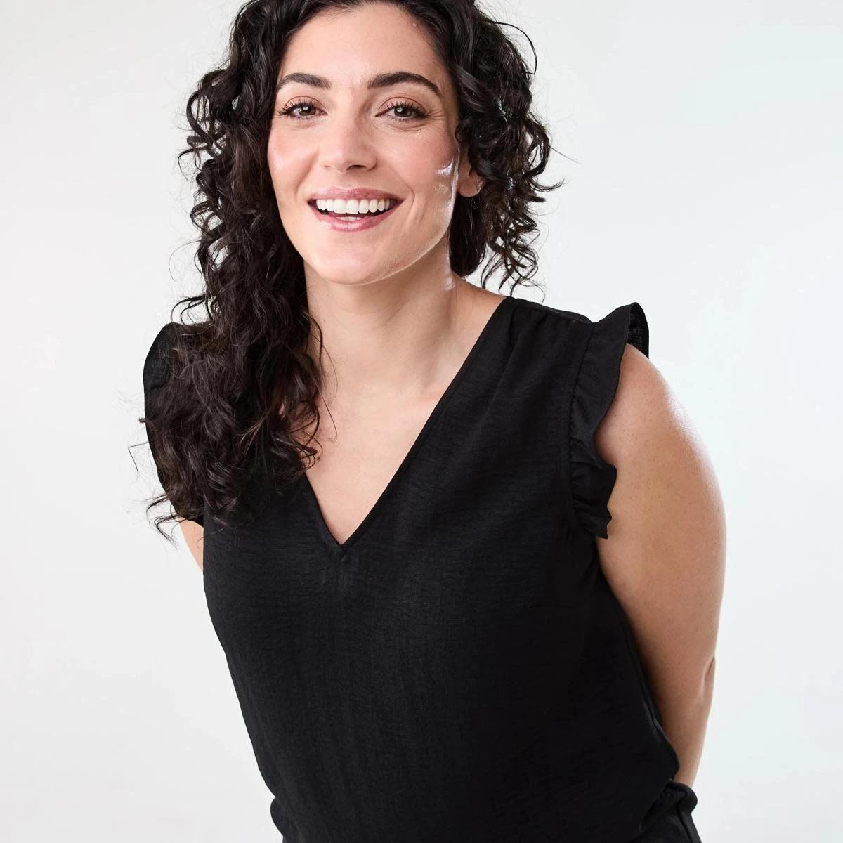4 Sleeveless Frill Top BLACK, 4 of 6
