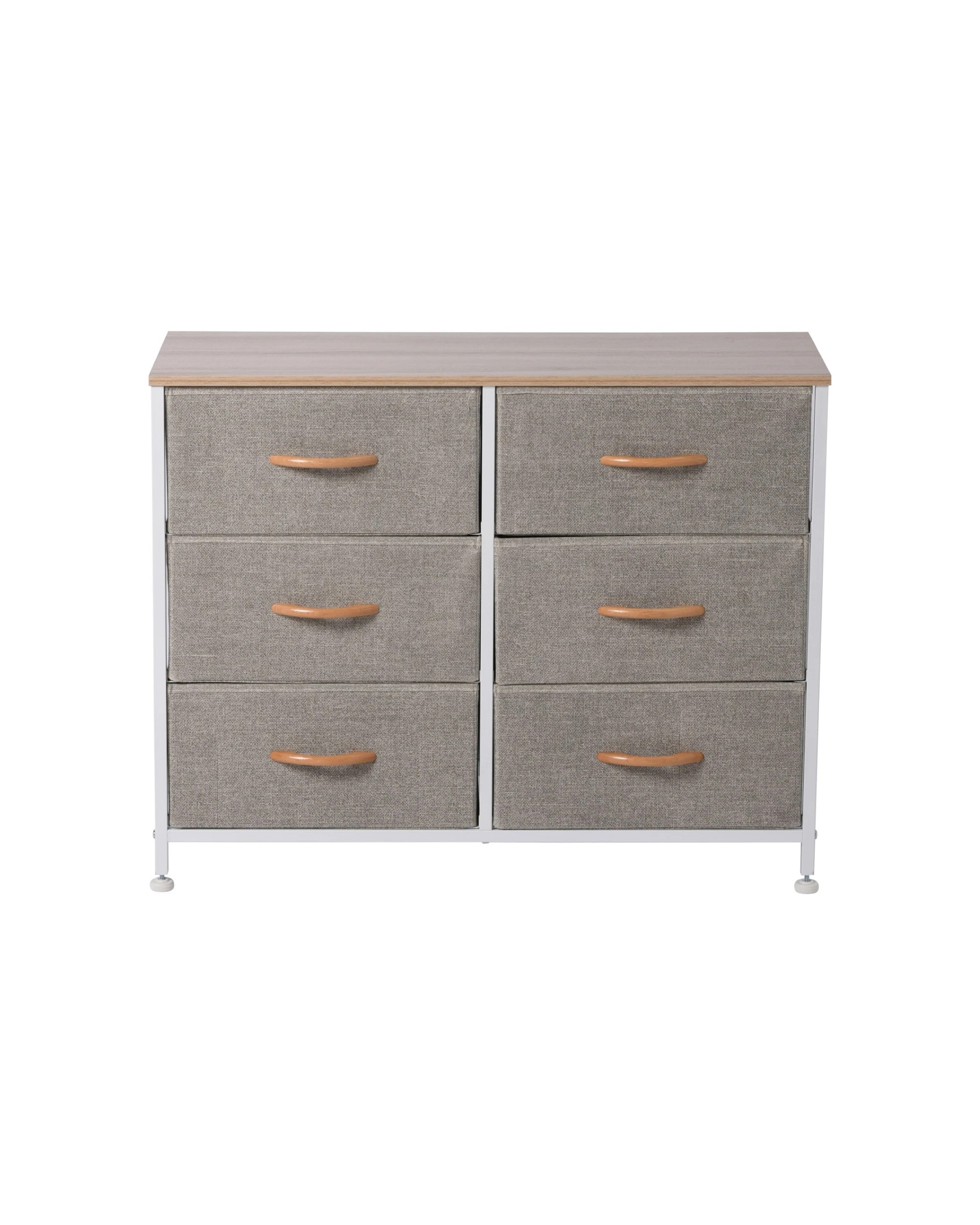 3 Sherwood Luna 6 Drawer Fabric Home Storage Dresser - Cream, 3 of 8