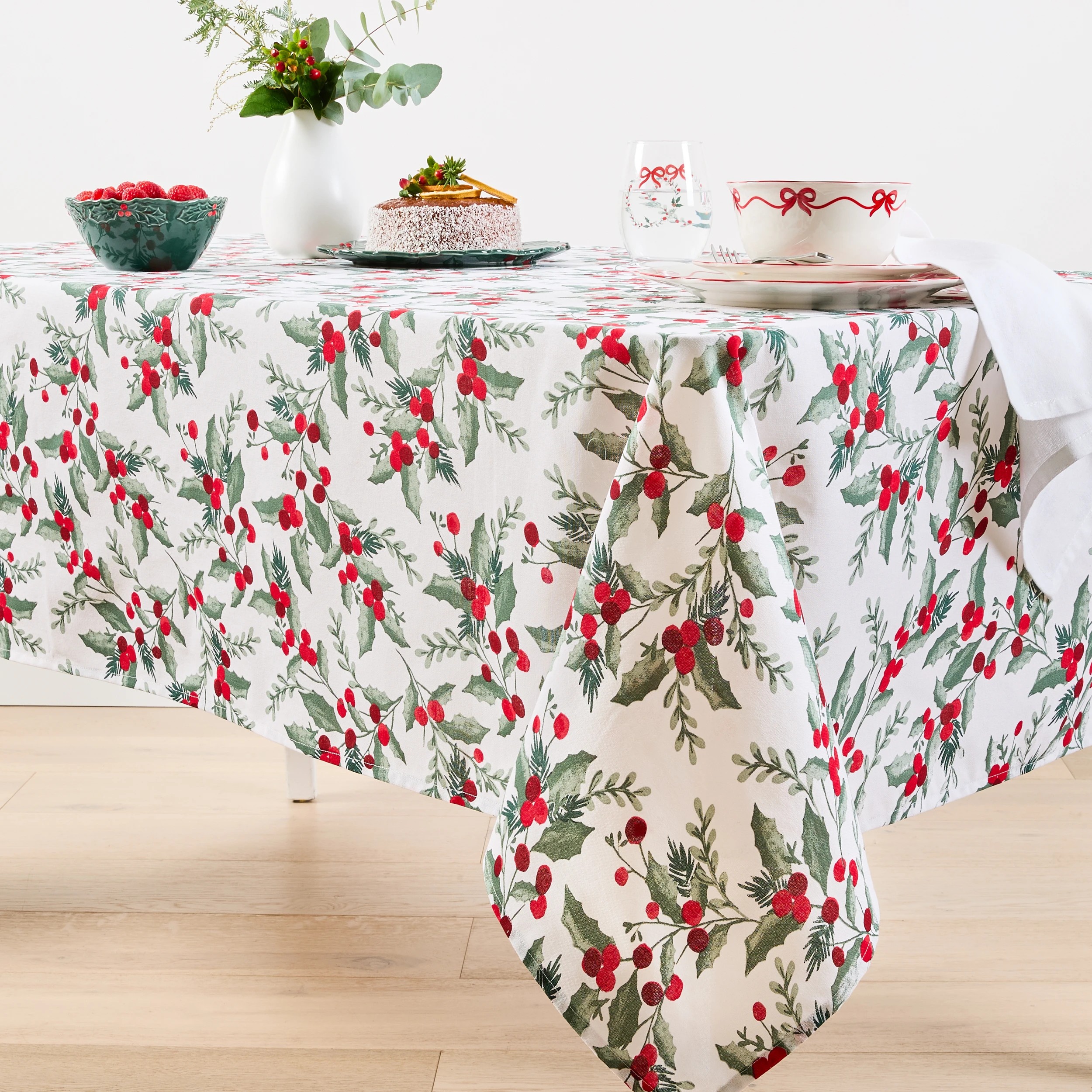 1 Traditional Holly Tablecloth, 1 of 6