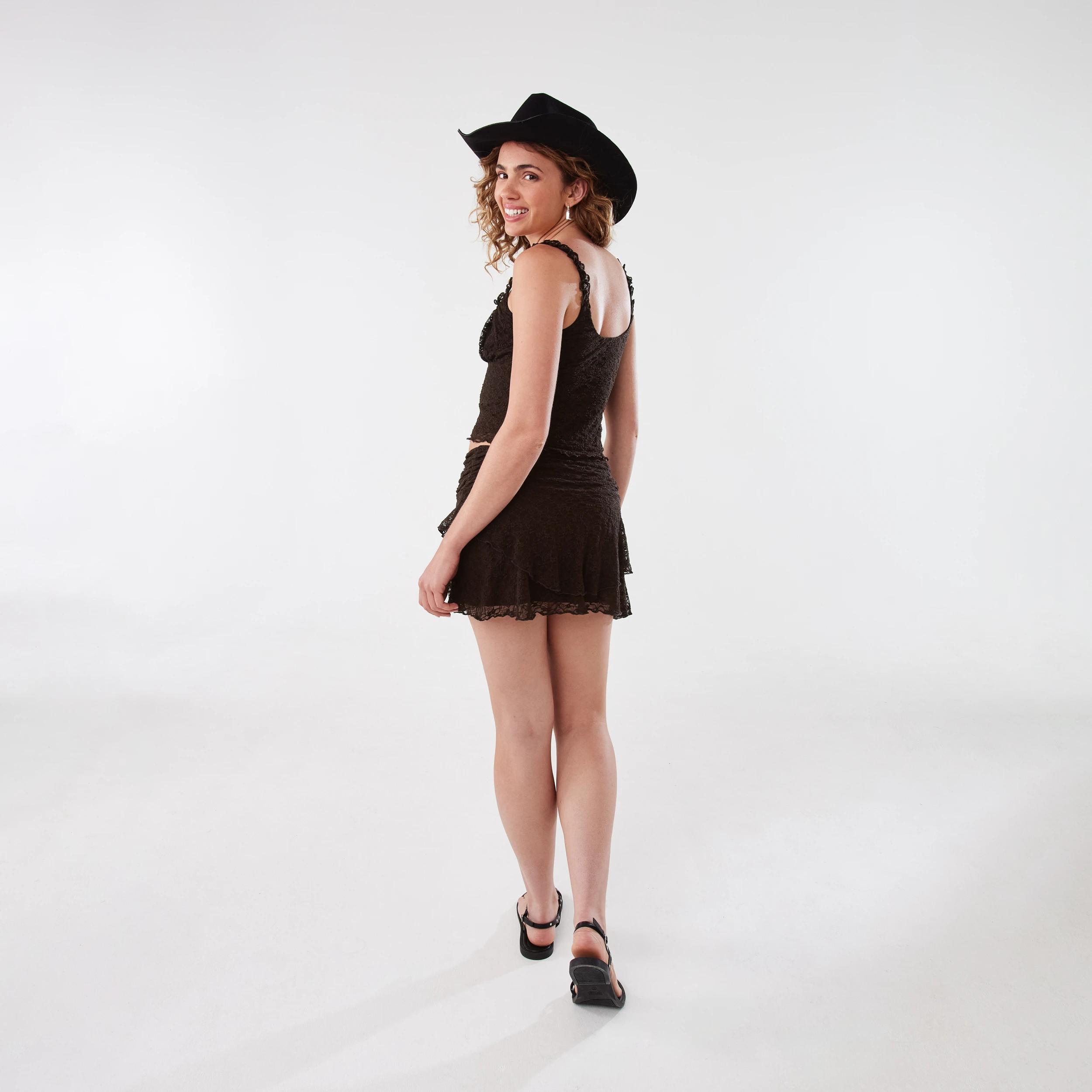 6 Lace Rara Mini Skirt Melt Brown, 6 of 9