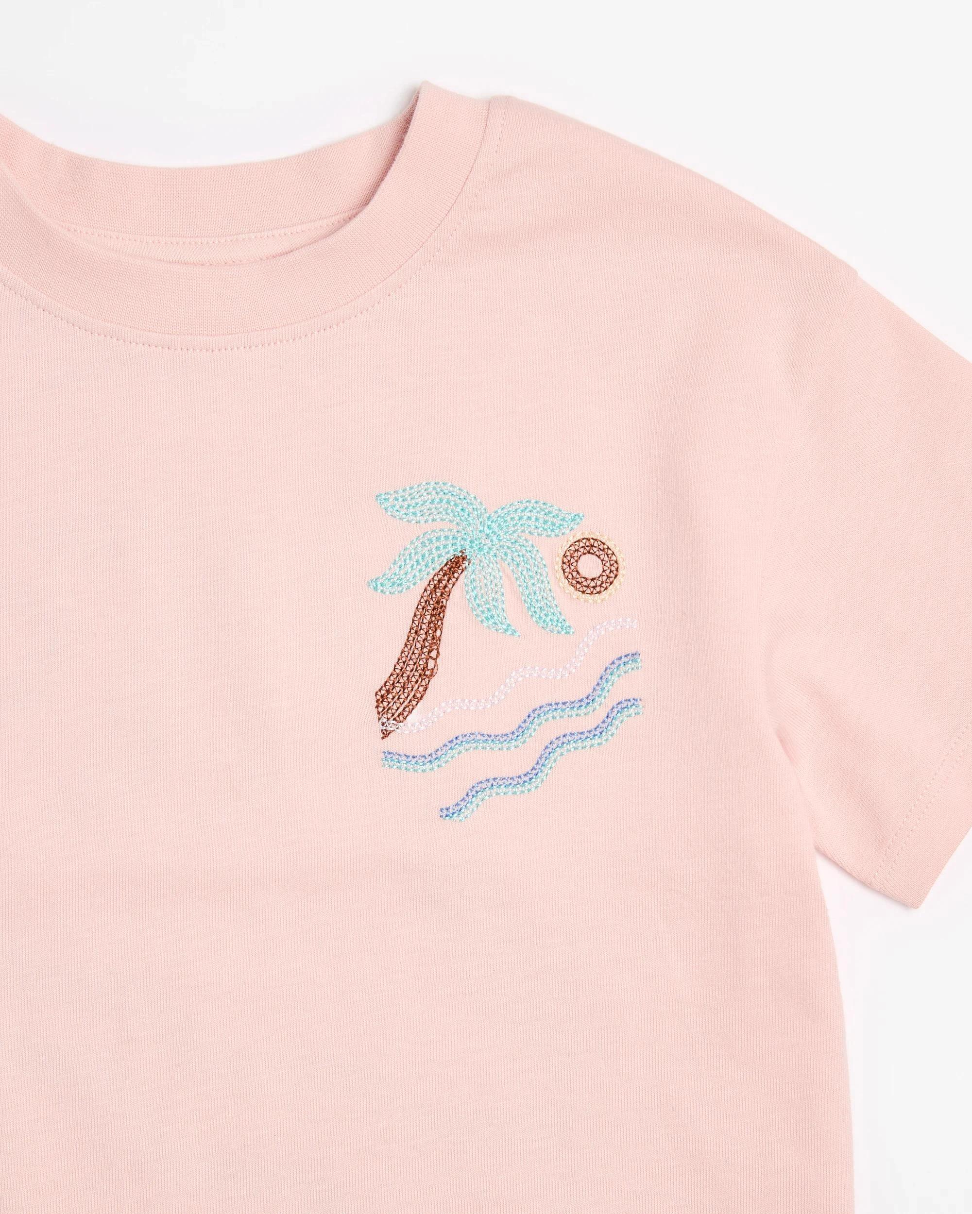 5 Target Australian Cotton Textured Print T-shirt PINK PALM, 5 of 5