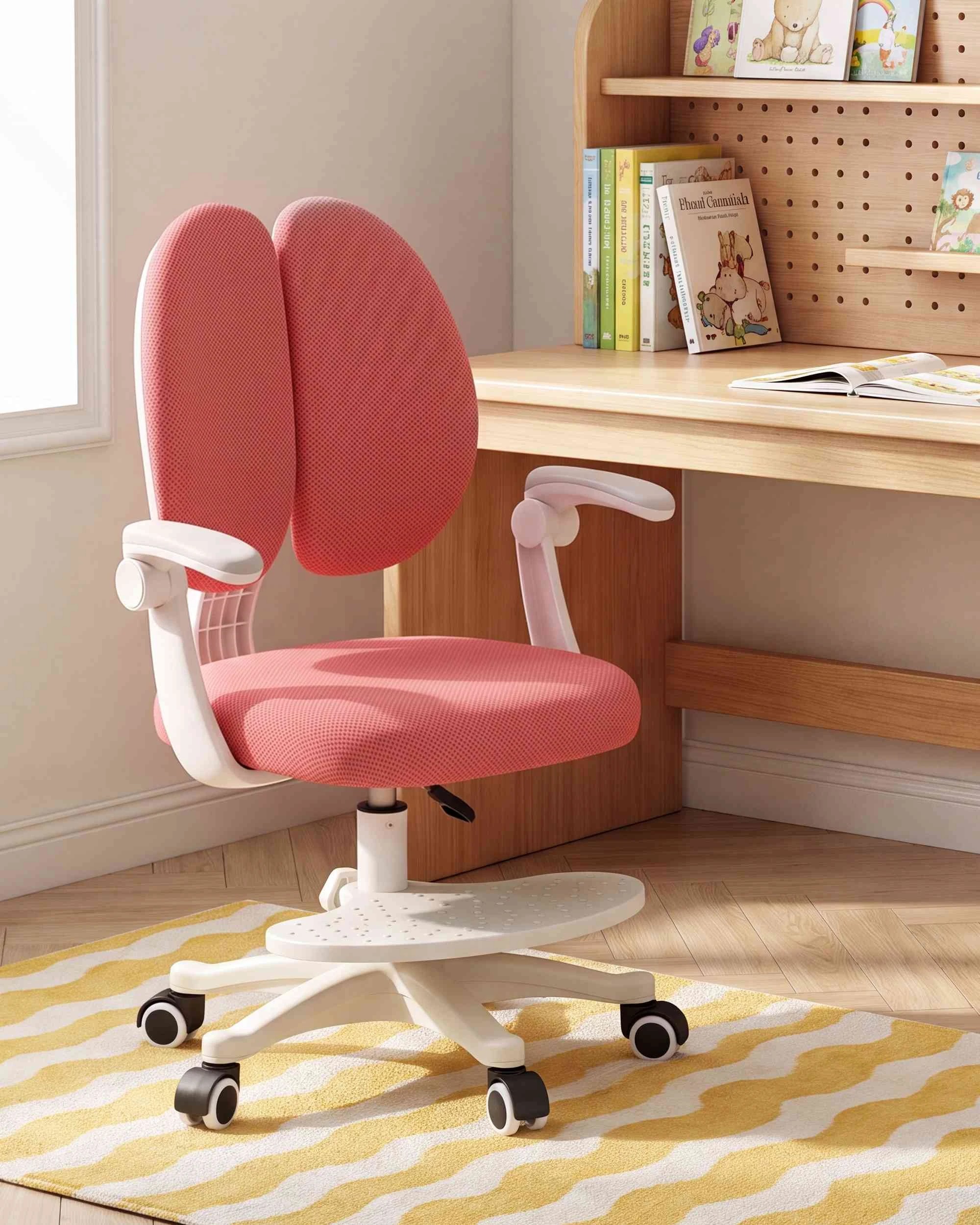 10 PlayPals Kids Desk Chair Adjustable Children Study Seat with Footrest - Pink, 10 of 10