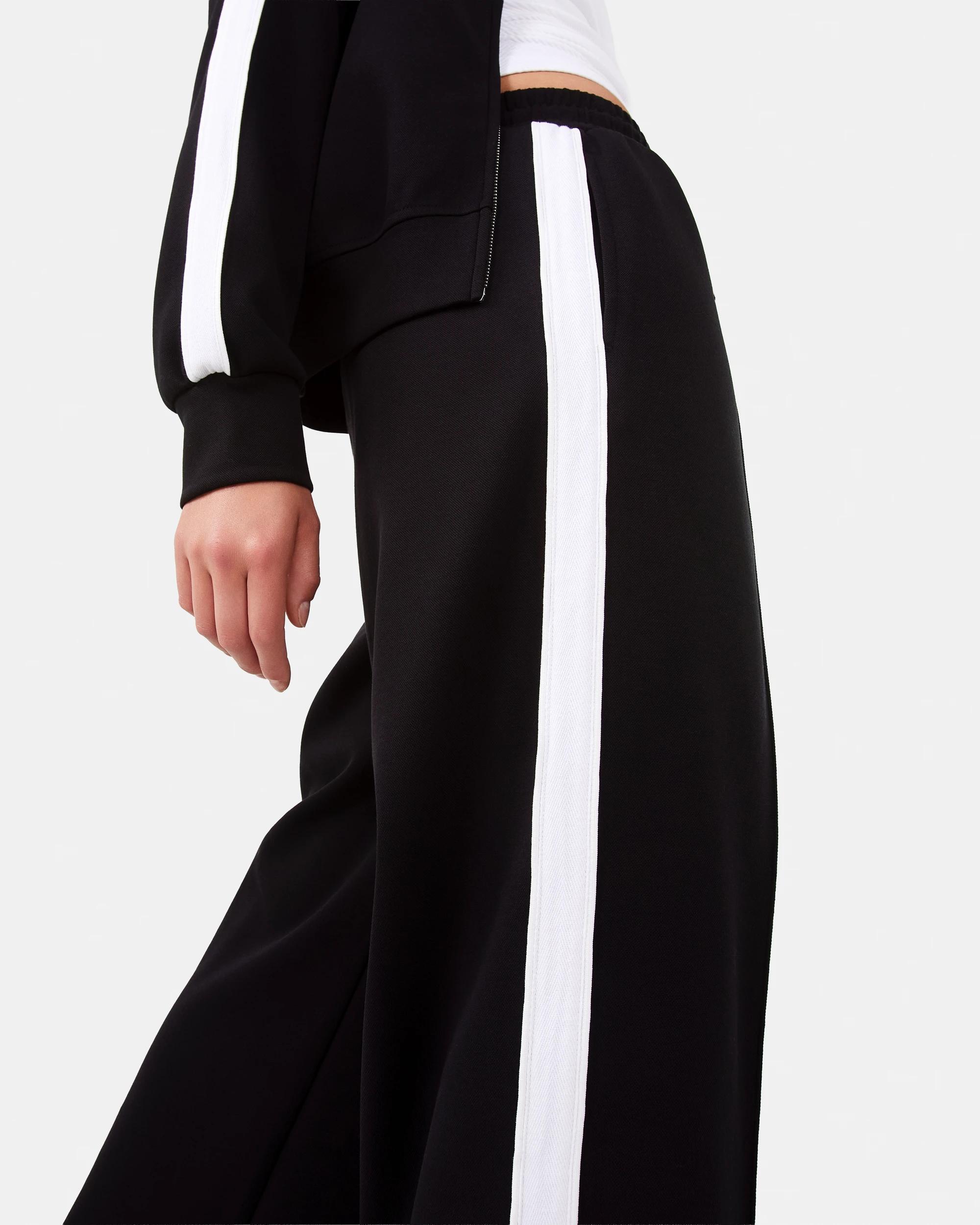 7 Active Womens Retro Wide Leg Trackpants Black, 7 of 10