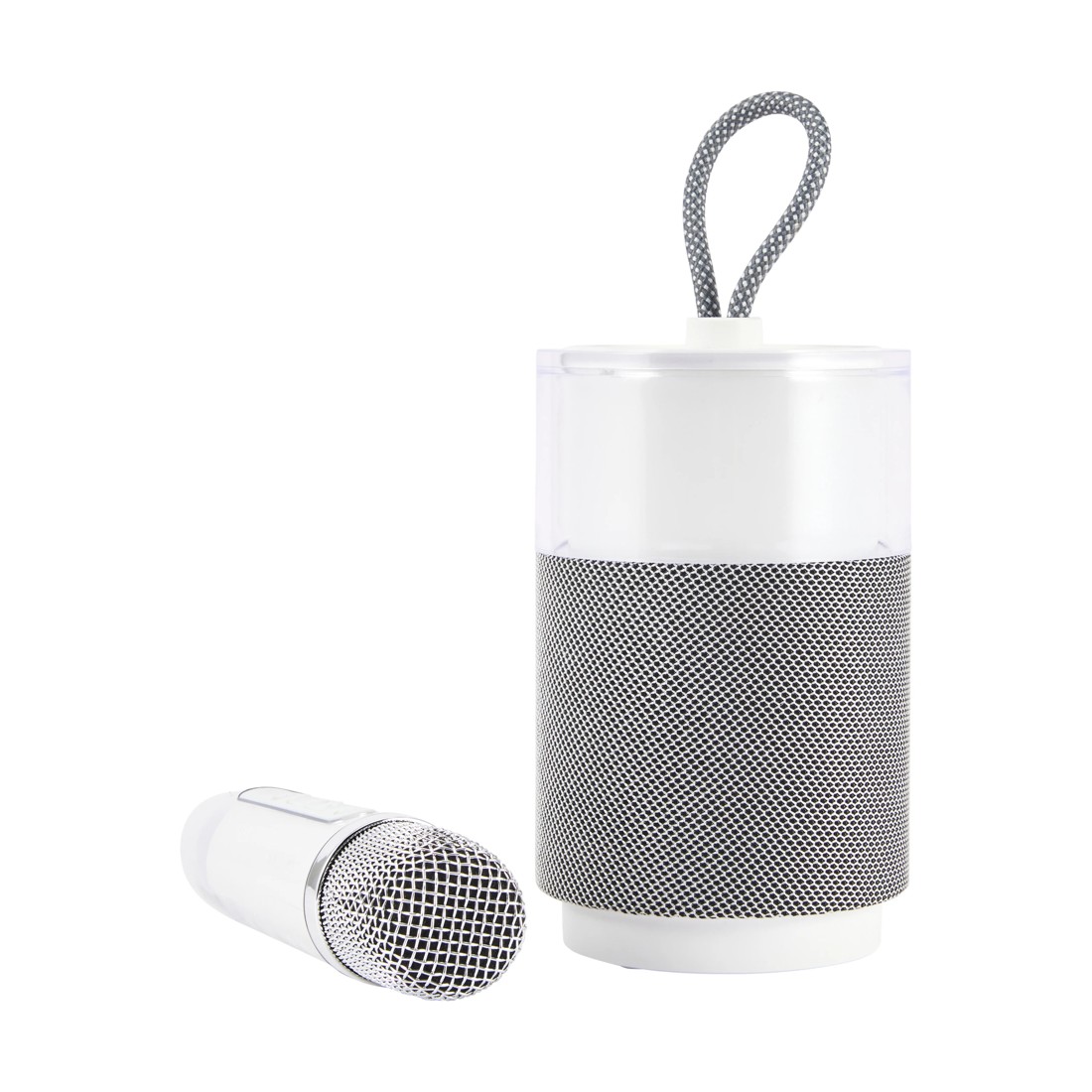 1 Karaoke Speaker with Voice Modifying Microphone - White, 1 of 9