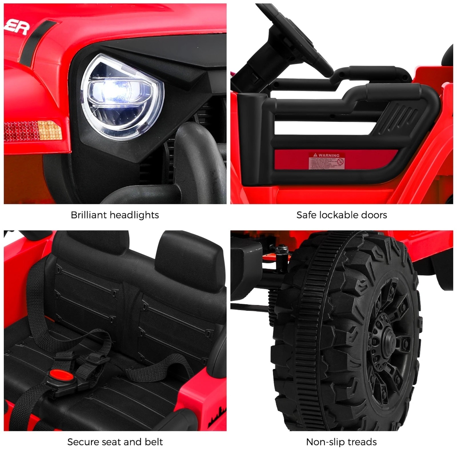 8 Mazam Kids Ride On Car 12v Electric Toy Jeep Battery Remote Control Led Cars
 - Red, 8 of 10